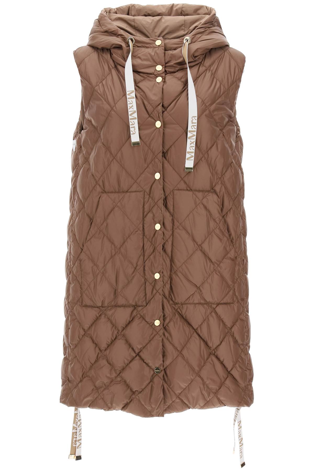 Max Mara The Cube Sisoft Quilted Waistcoat In Brown