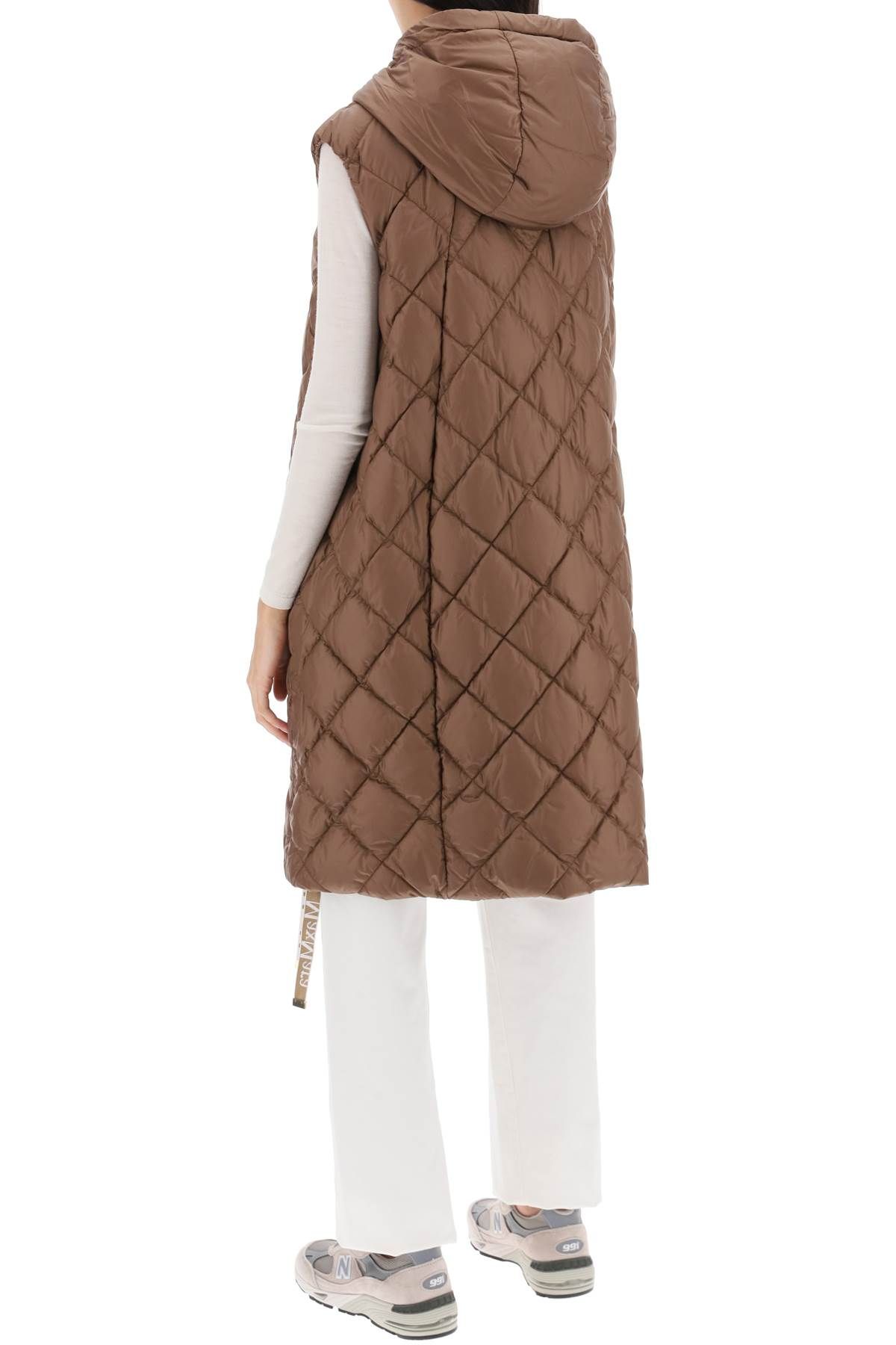 Shop Max Mara The Cube Sisoft Quilted Vest In Brown