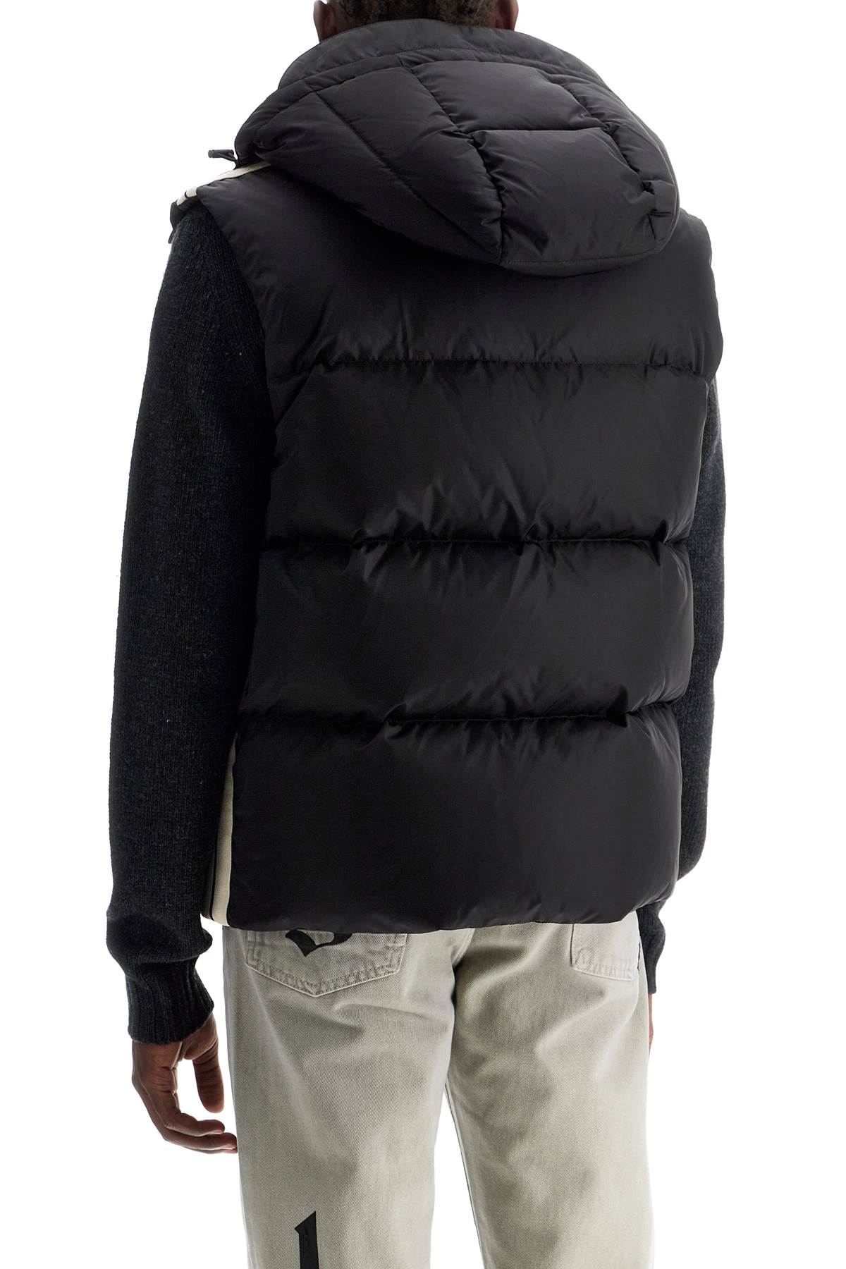 Shop Palm Angels Sleeveless Down Jacket With Contrasting In Black