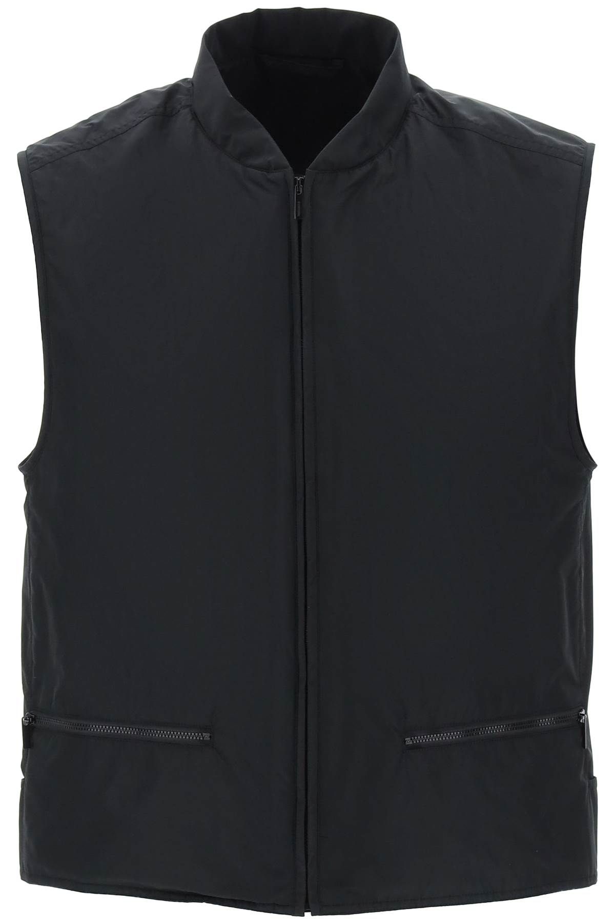 Shop Ferragamo Recycled Polyester Vest In Black