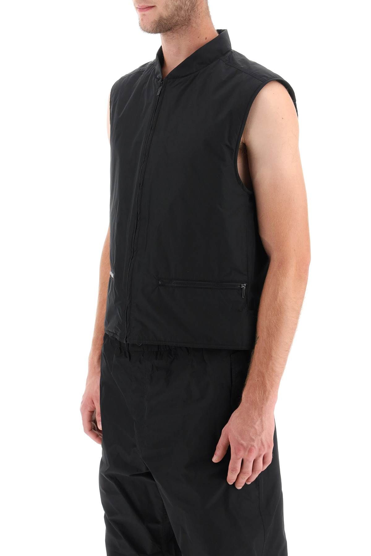 Shop Ferragamo Recycled Polyester Vest In Black
