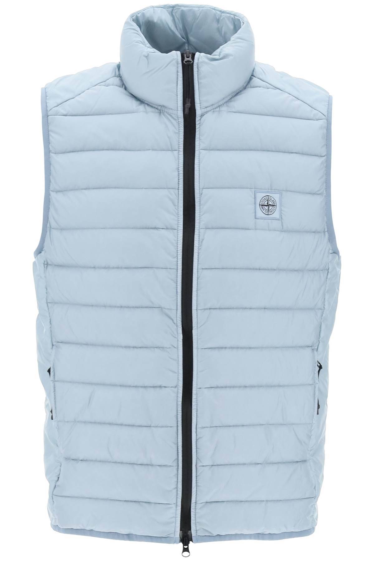 Stone Island Lightweight Puffer Vest In R-nylon Down-tc In Light Blue