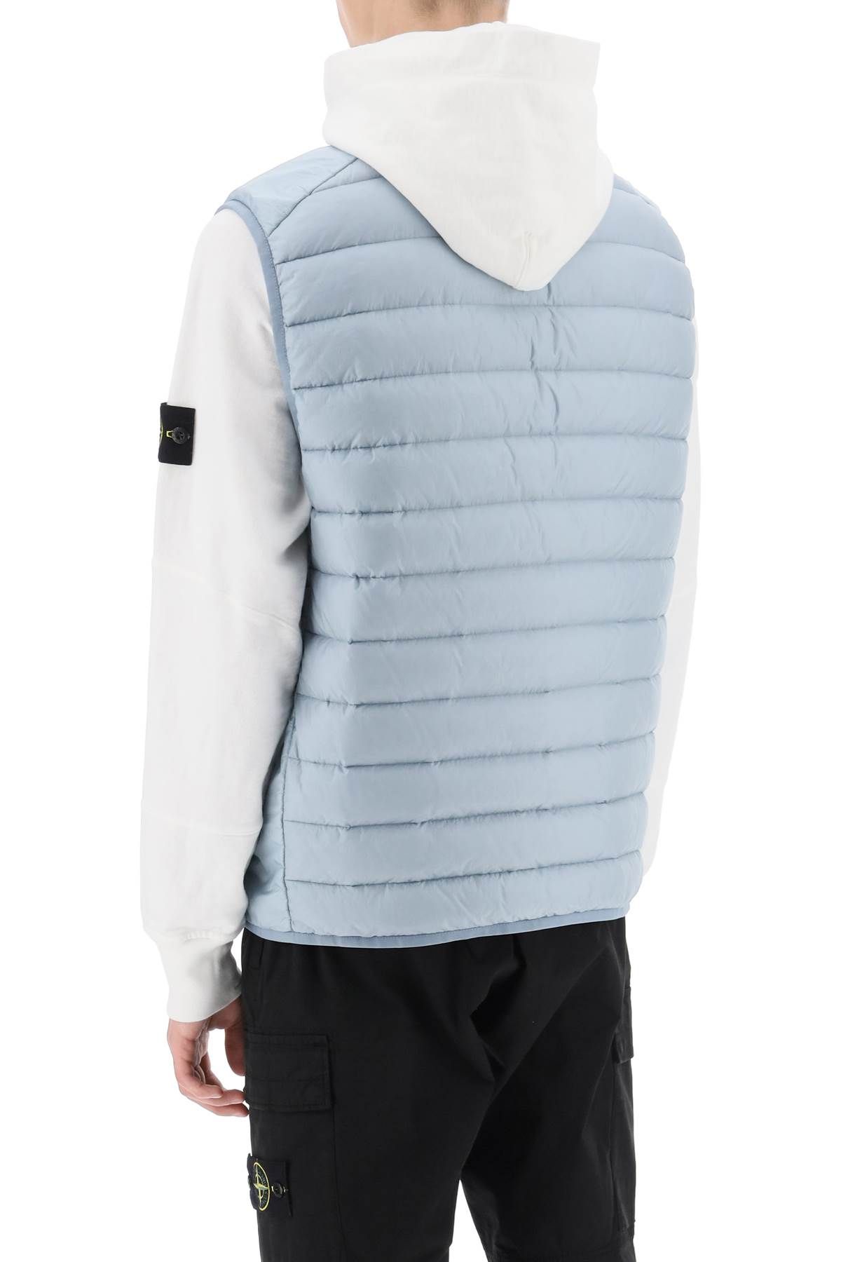 Shop Stone Island Lightweight Puffer Vest In R-nylon Down-tc In Light Blue