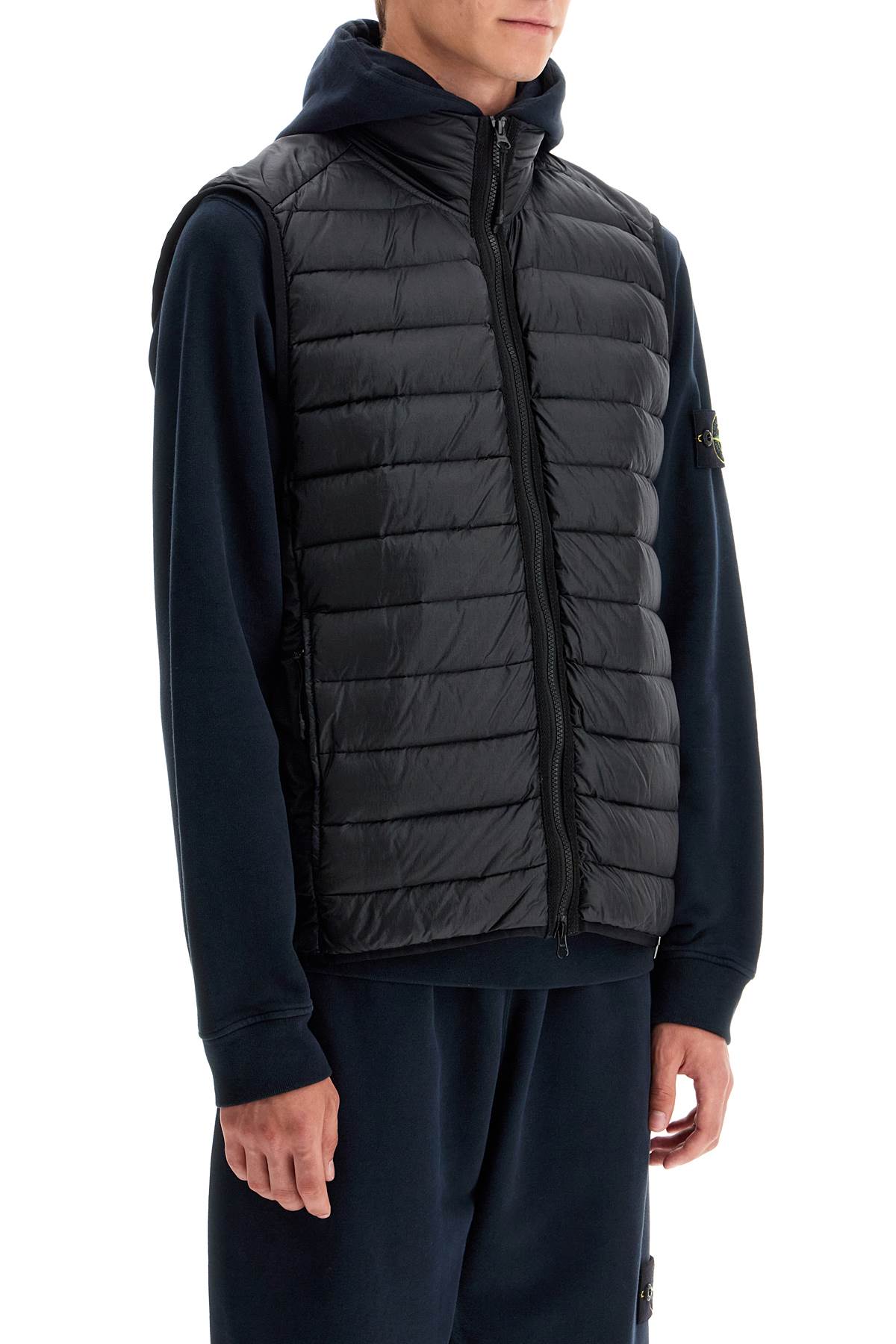 Shop Stone Island Loom Woven Chambers R-nylon Down-tc Vest In Black