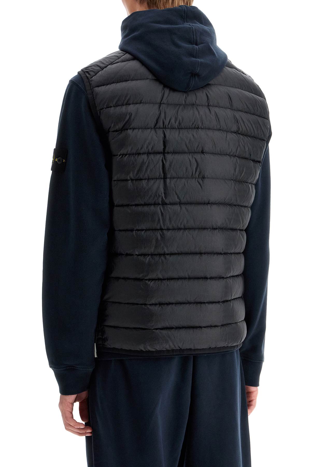 Shop Stone Island Loom Woven Chambers R-nylon Down-tc Vest In Black