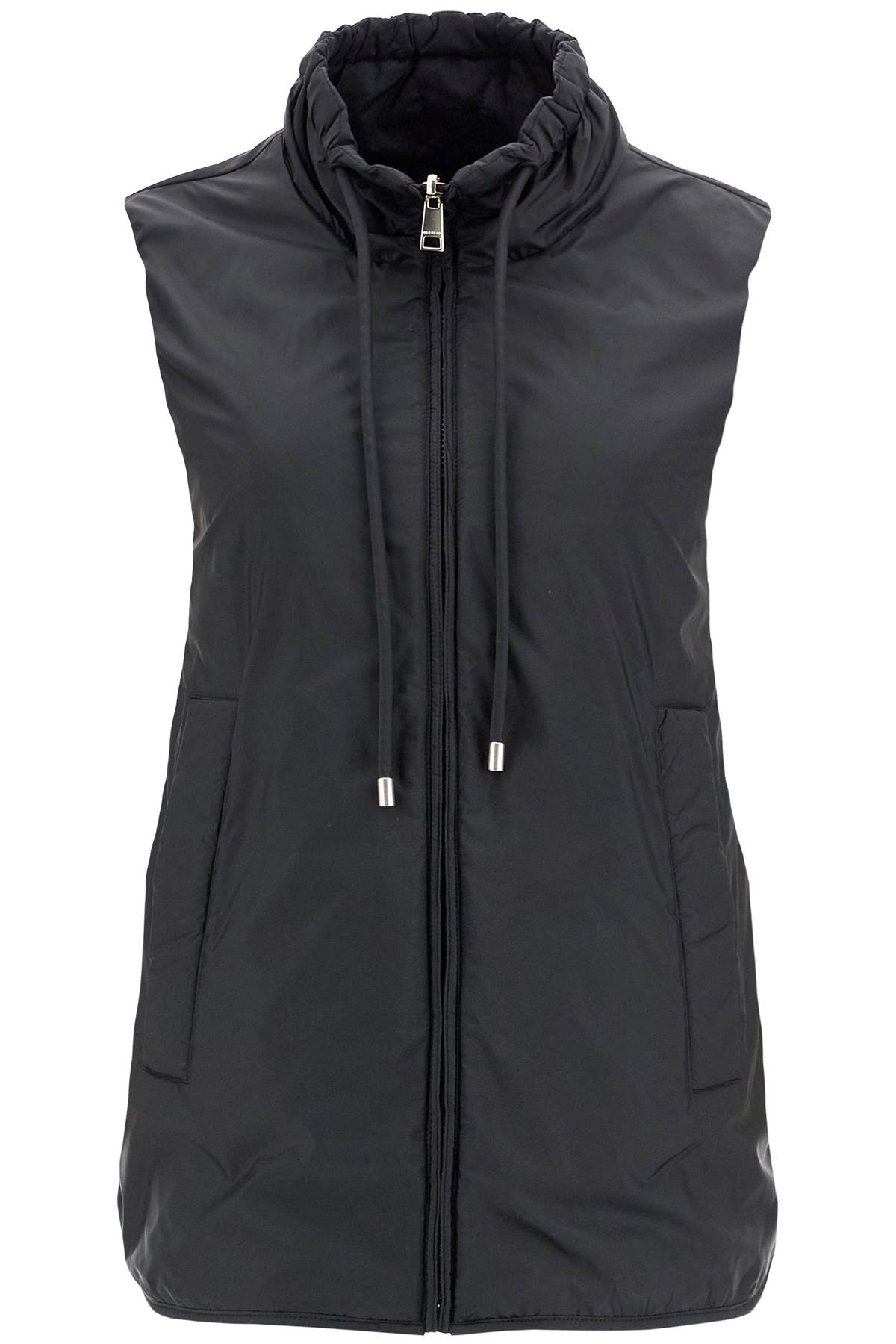 Shop Weekend Max Mara Reversible Water-resistant Canvas Vest In Black