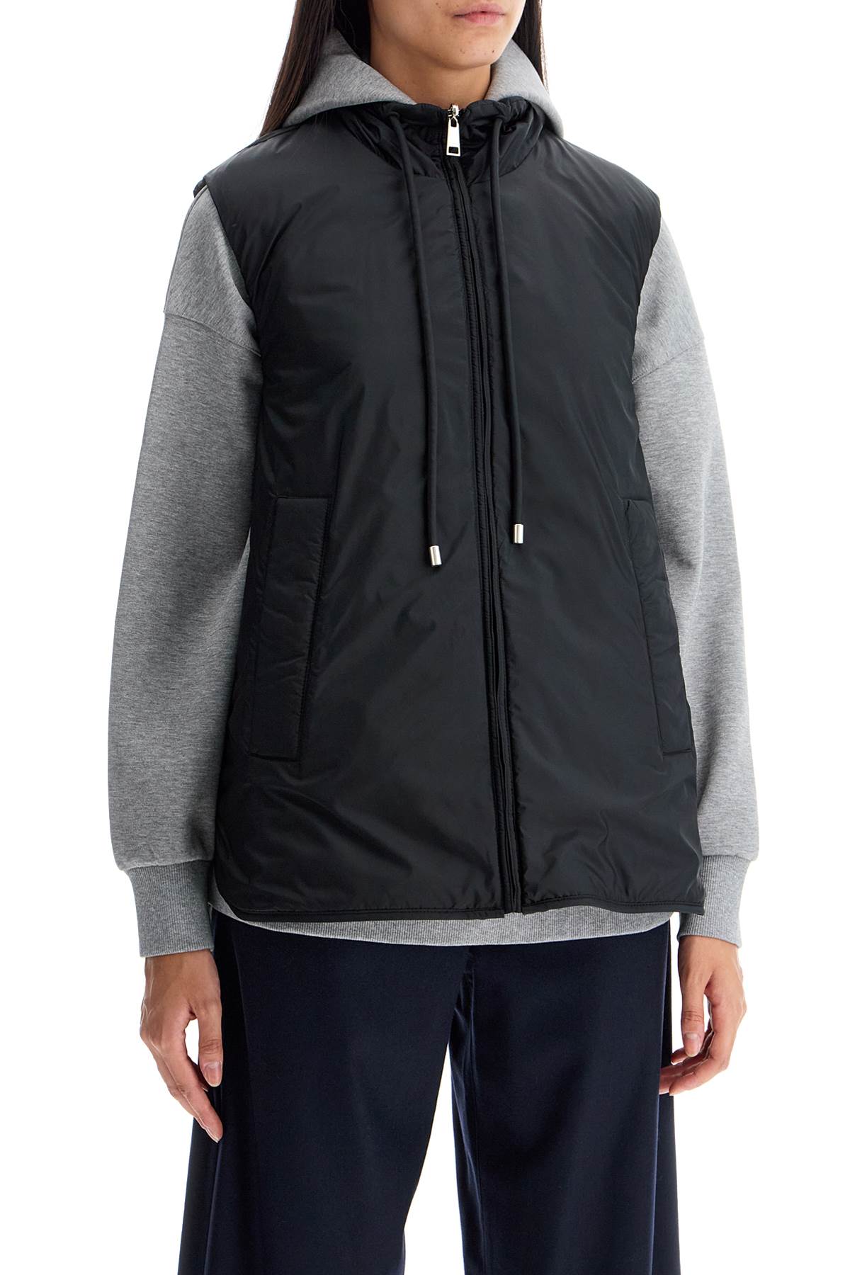 Shop Weekend Max Mara Reversible Water-resistant Canvas Vest In Black