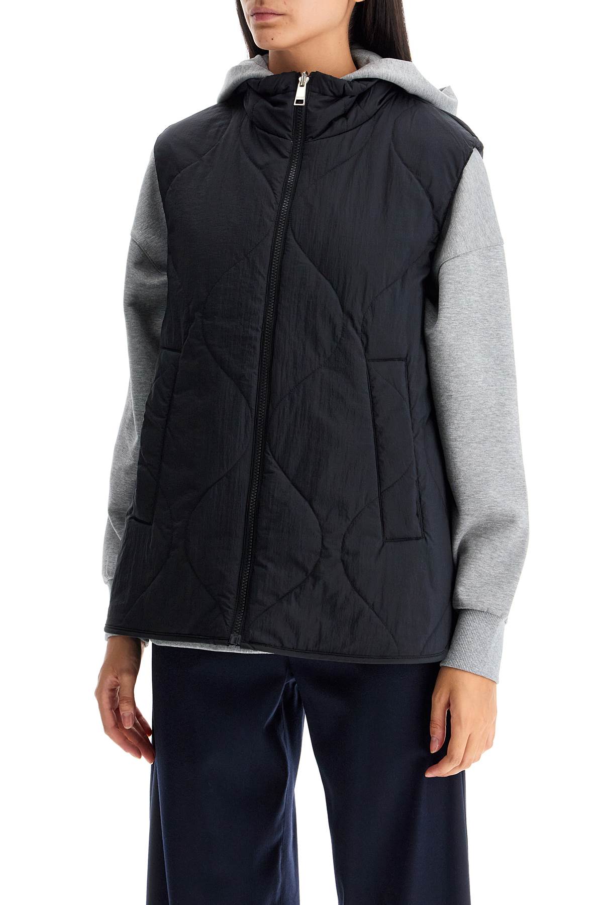 Shop Weekend Max Mara Reversible Water-resistant Canvas Vest In Black