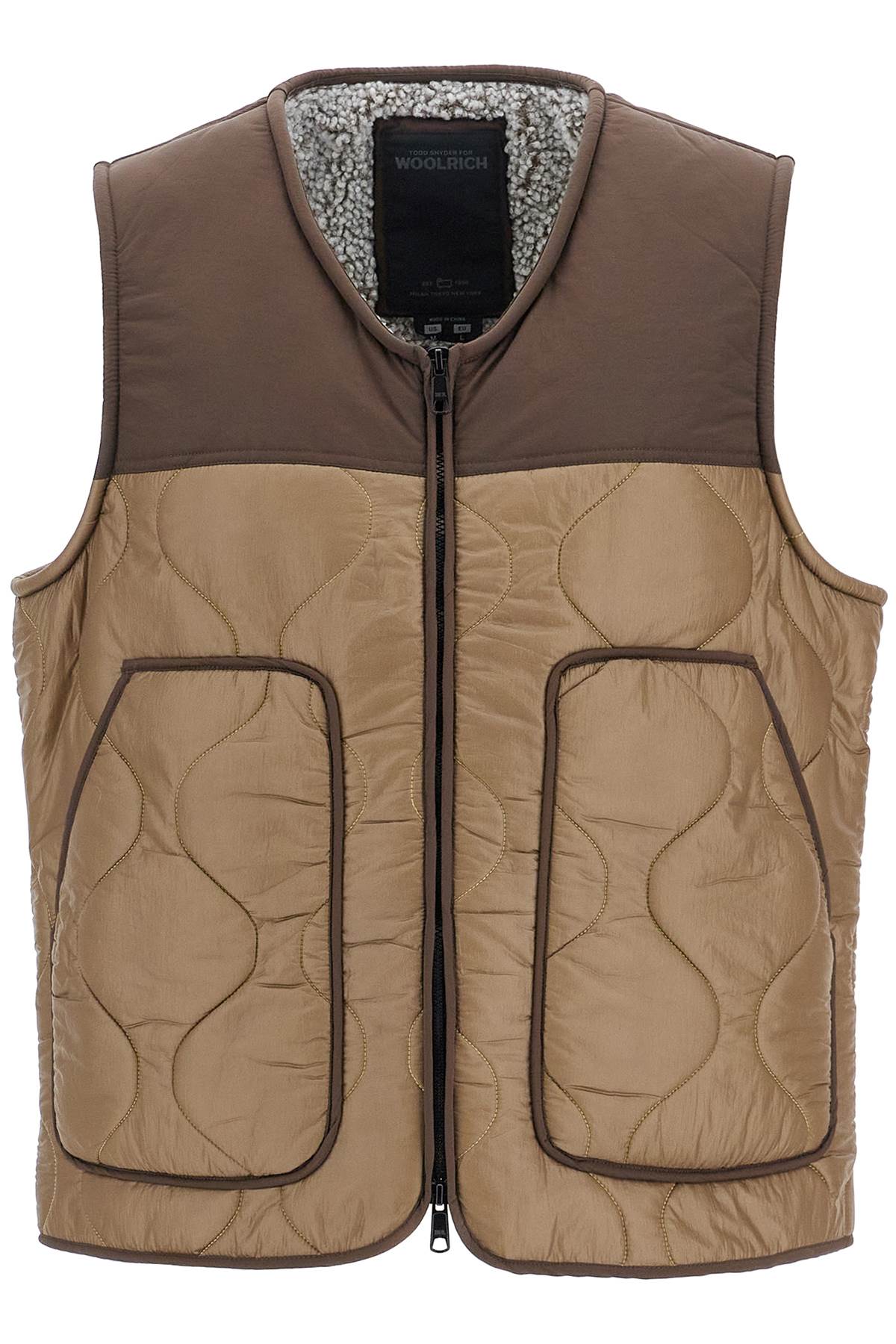 Shop Woolrich Sherpa-lined Vest By Todd Snyder In Beige