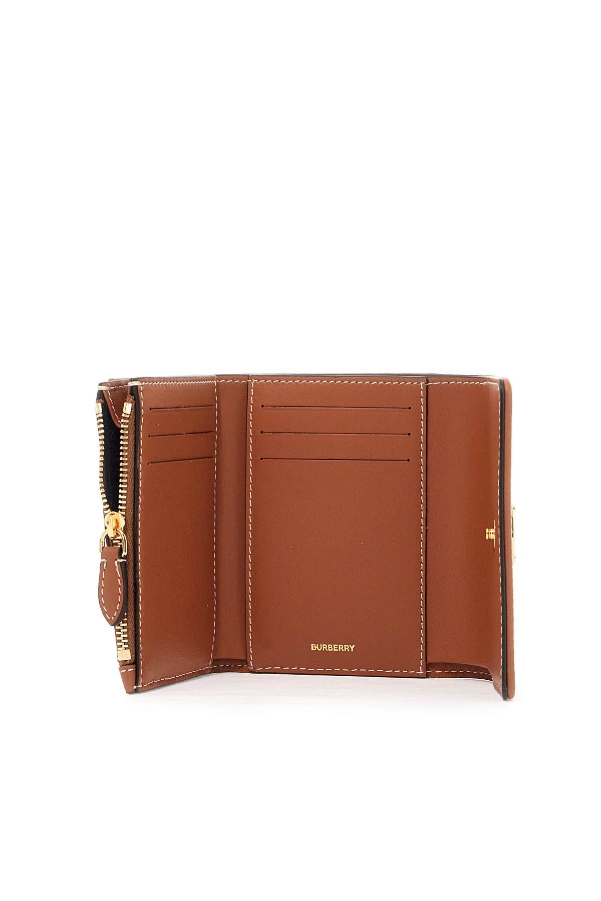 Shop Burberry Book Wallet In Faux Leather In Beige