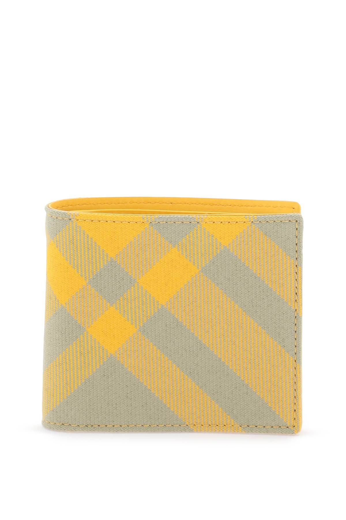 Burberry Bi-fold Check Wallet In Yellow,green