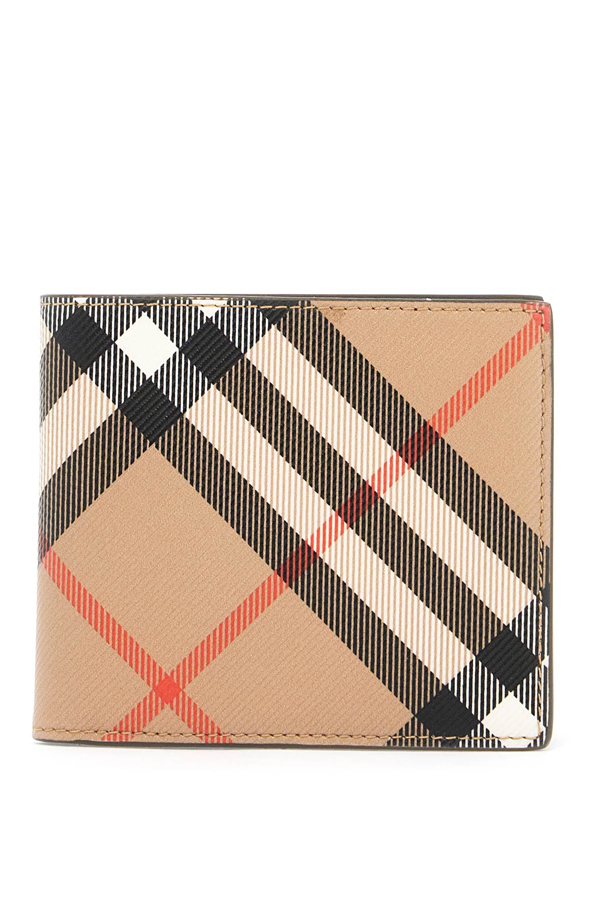 Shop Burberry Book Wallet In Coated Canvas Bi-fold Design In Beige