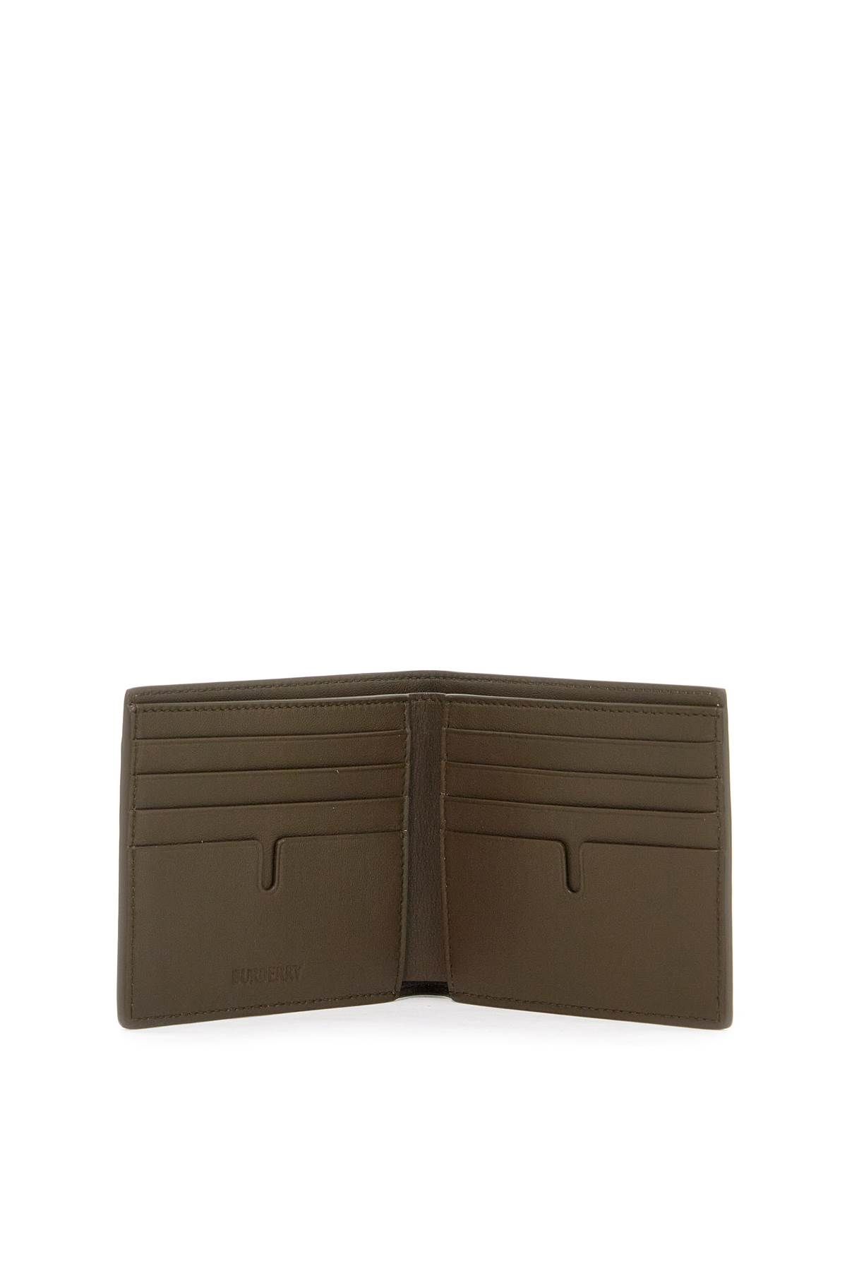 Shop Burberry Book Wallet In Coated Canvas Bi-fold Design In Beige