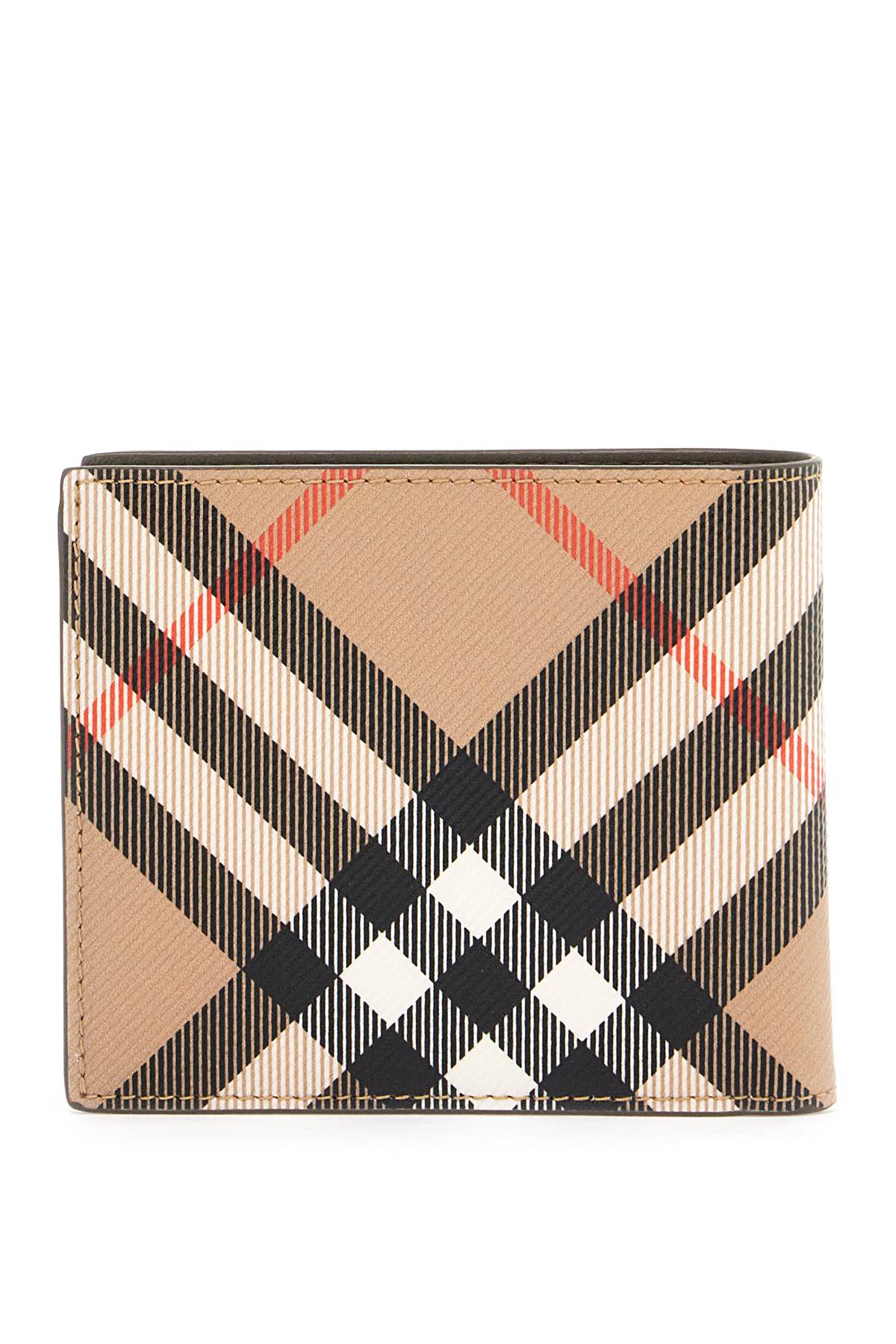 Shop Burberry Book Wallet In Coated Canvas Bi-fold Design In Beige