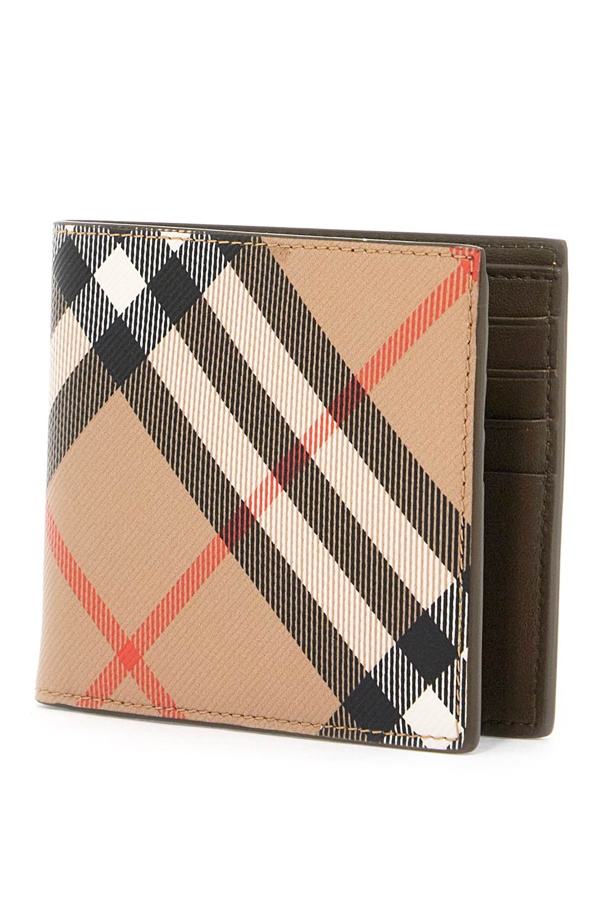 Shop Burberry Book Wallet In Coated Canvas Bi-fold Design In Beige