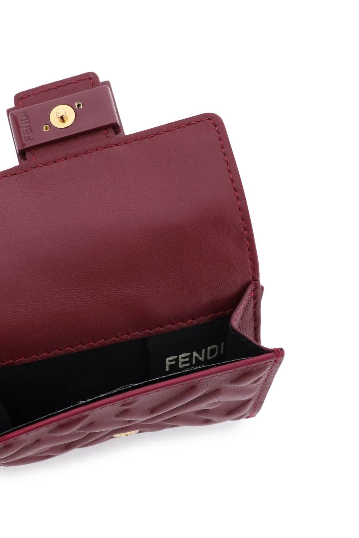 Shop Fendi Micro Wallet Baguette In Purple,red