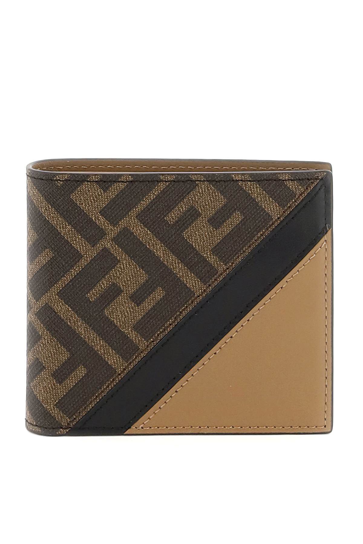 Fendi Diagonal Bi-fold Wallet In Brown