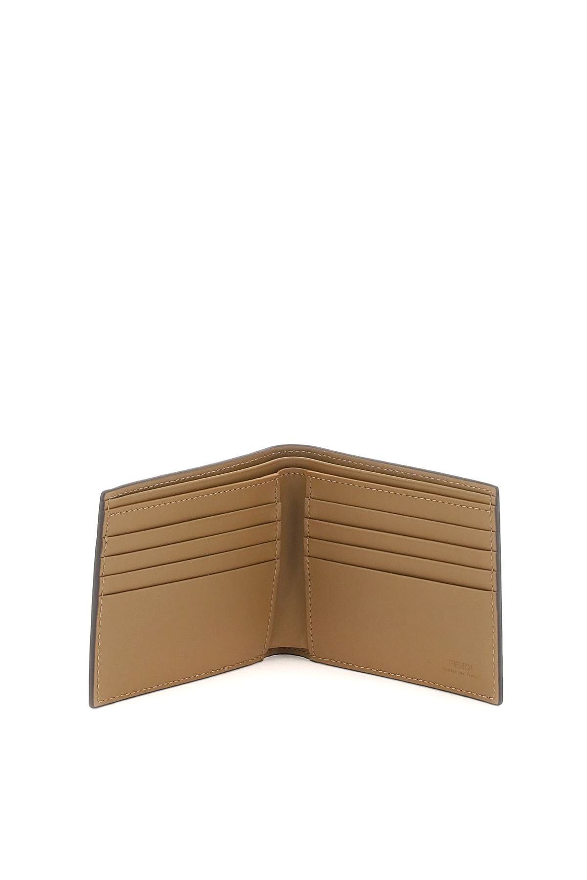 Shop Fendi Diagonal Bi-fold Wallet In Brown