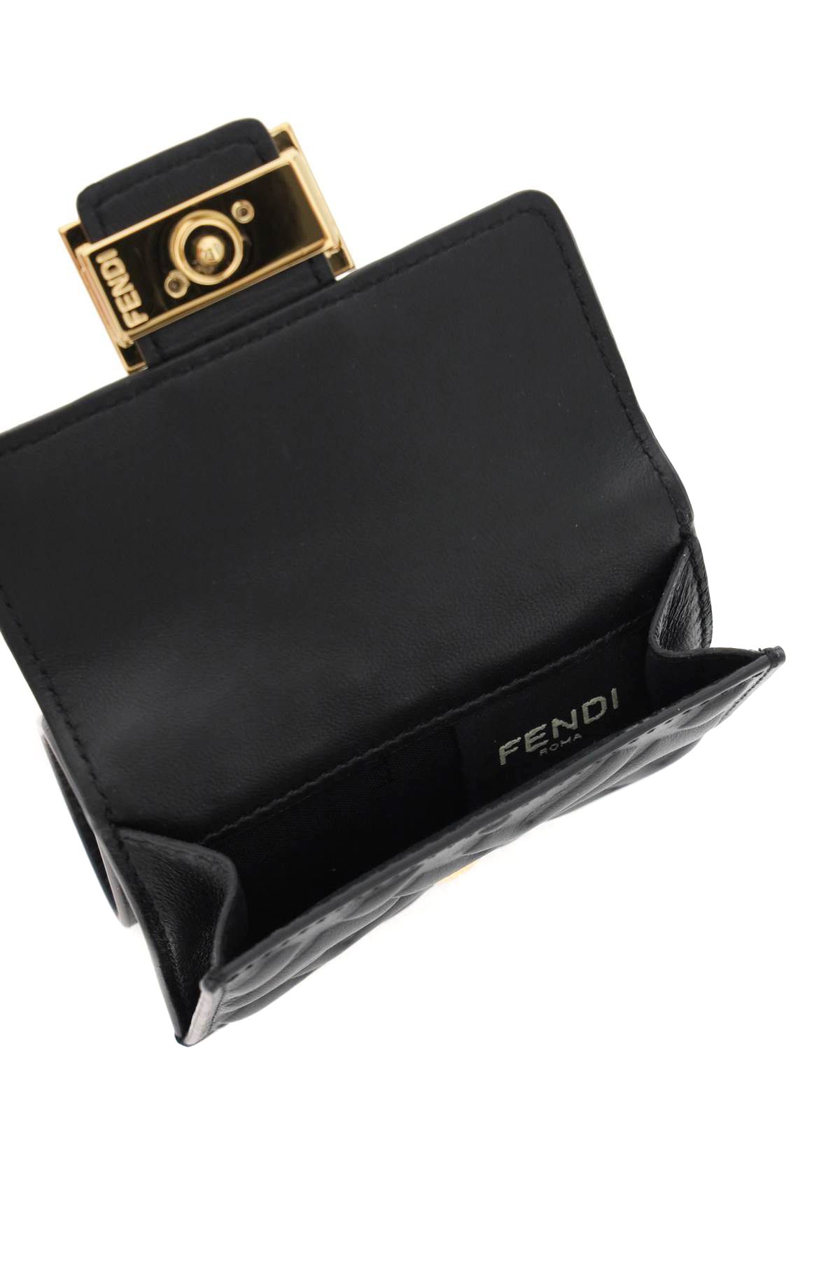 Shop Fendi Tri-fold Micro Wallet In Black