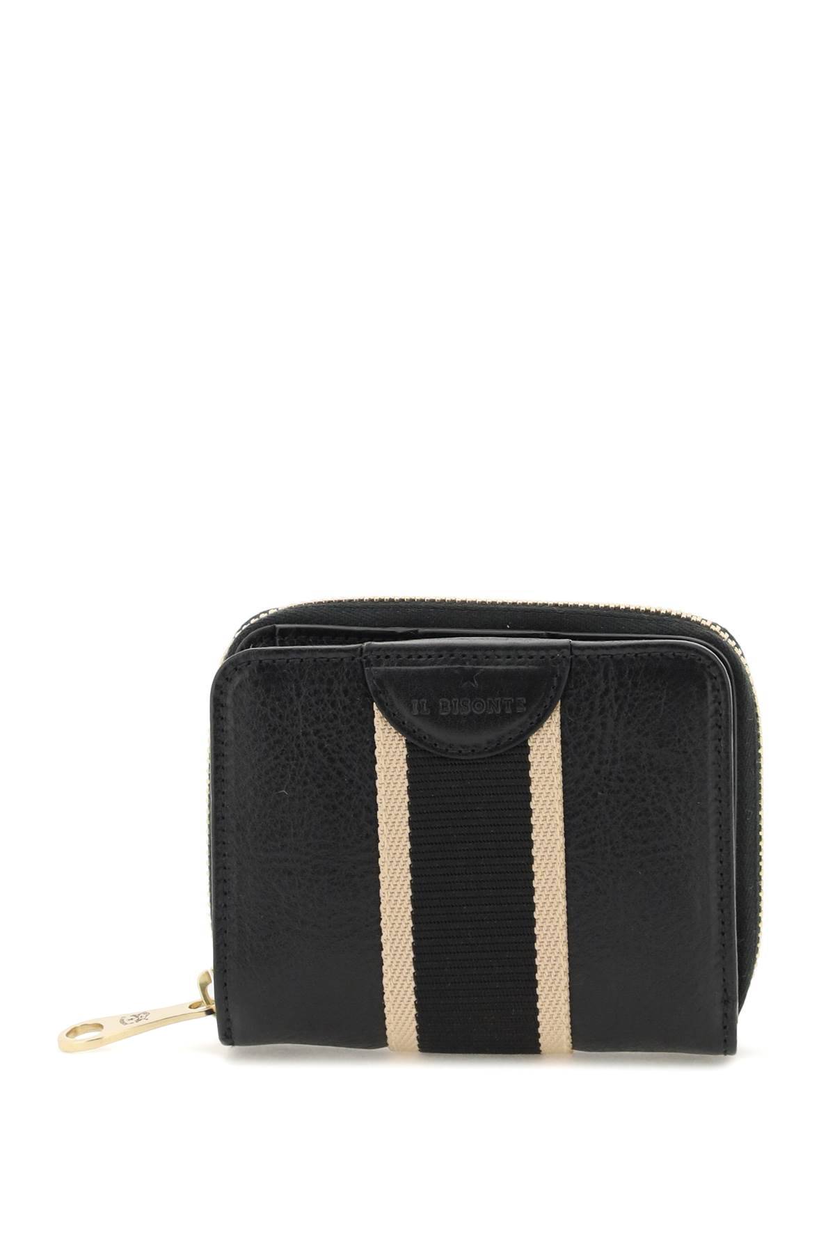 Il Bisonte Leather Wallet With Ribbon In Black