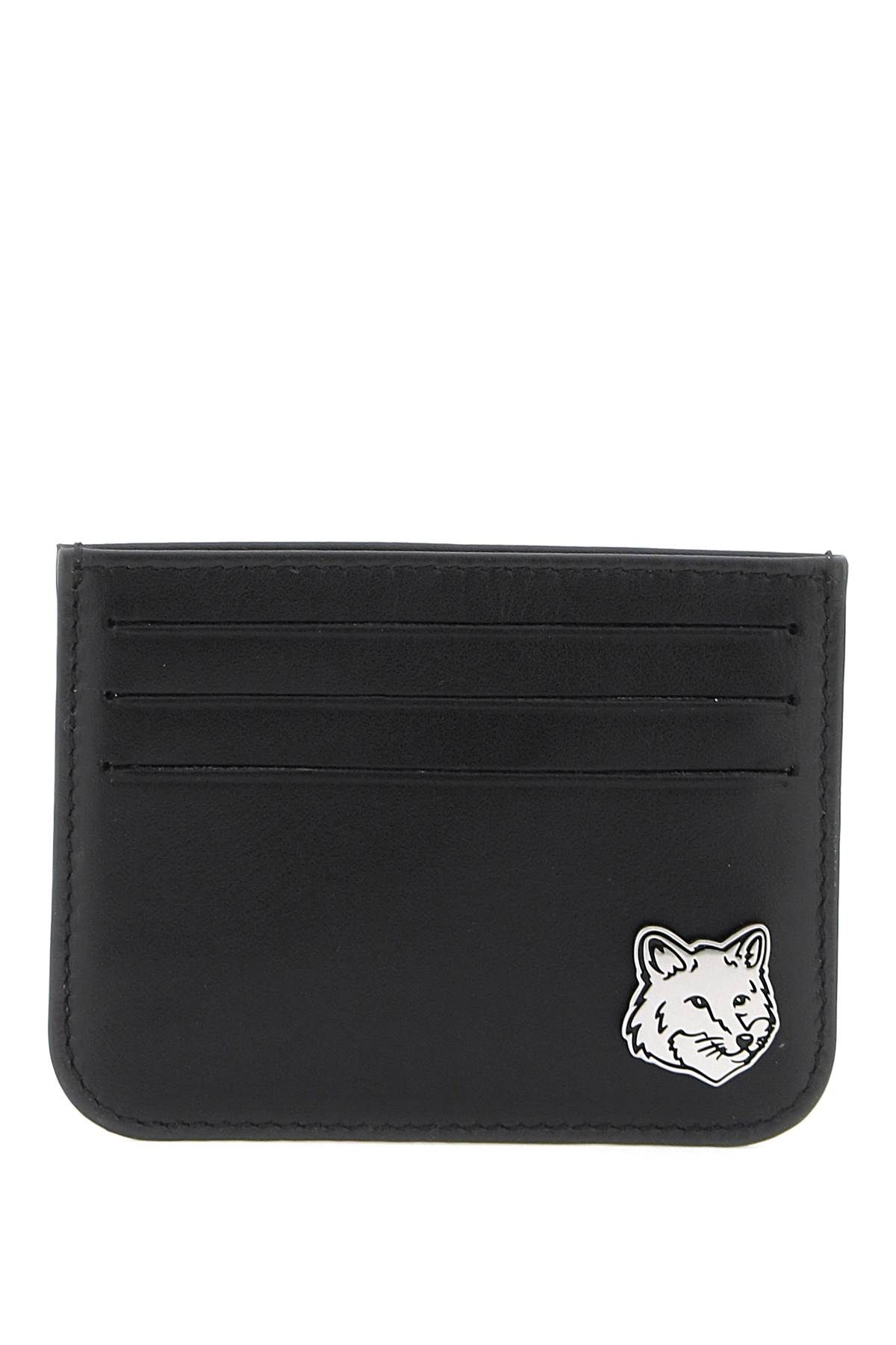 Shop Maison Kitsuné Fox Head Card Holder In Black