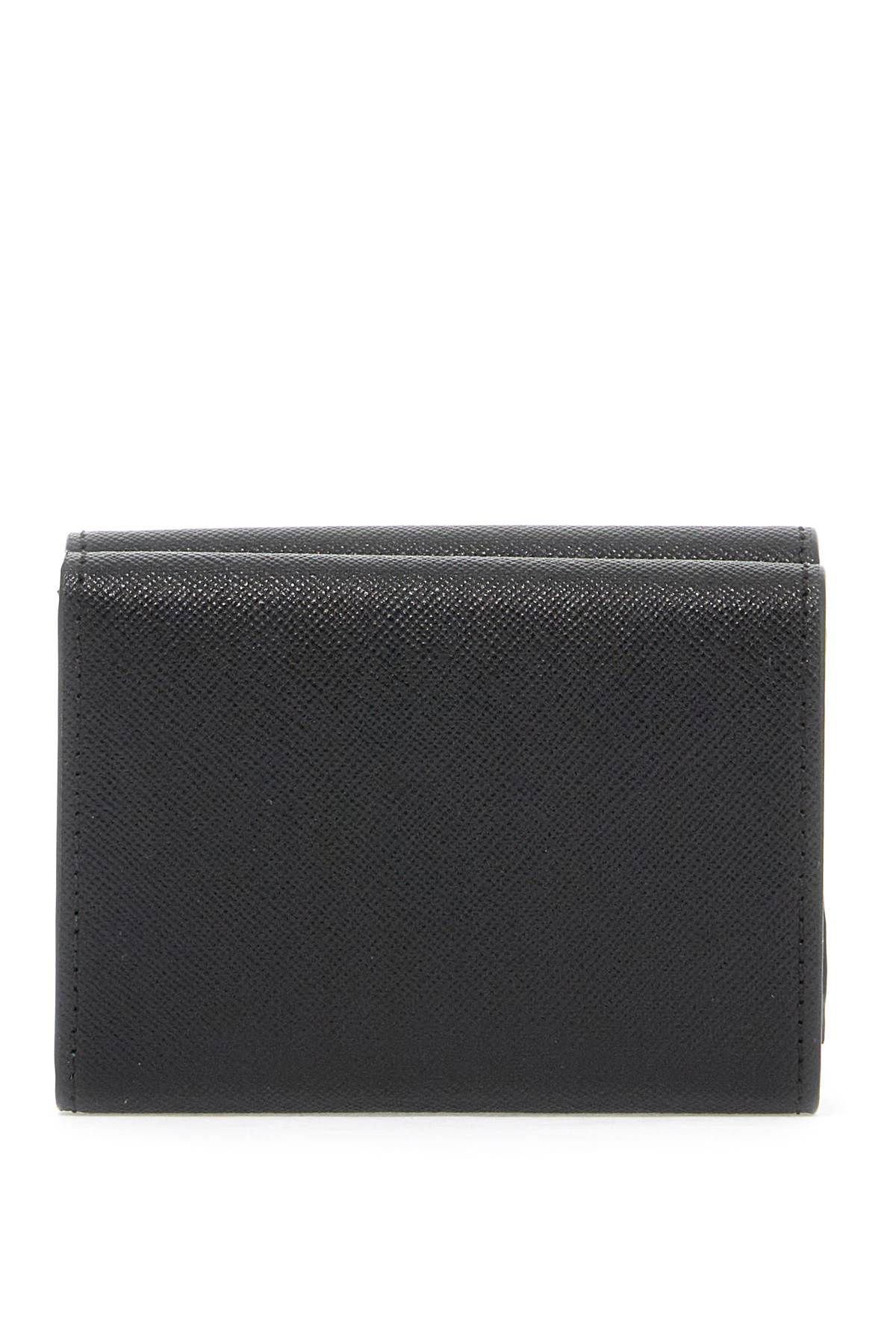 Shop Marni Saffiano Leather Tri-fold Wallet In Black