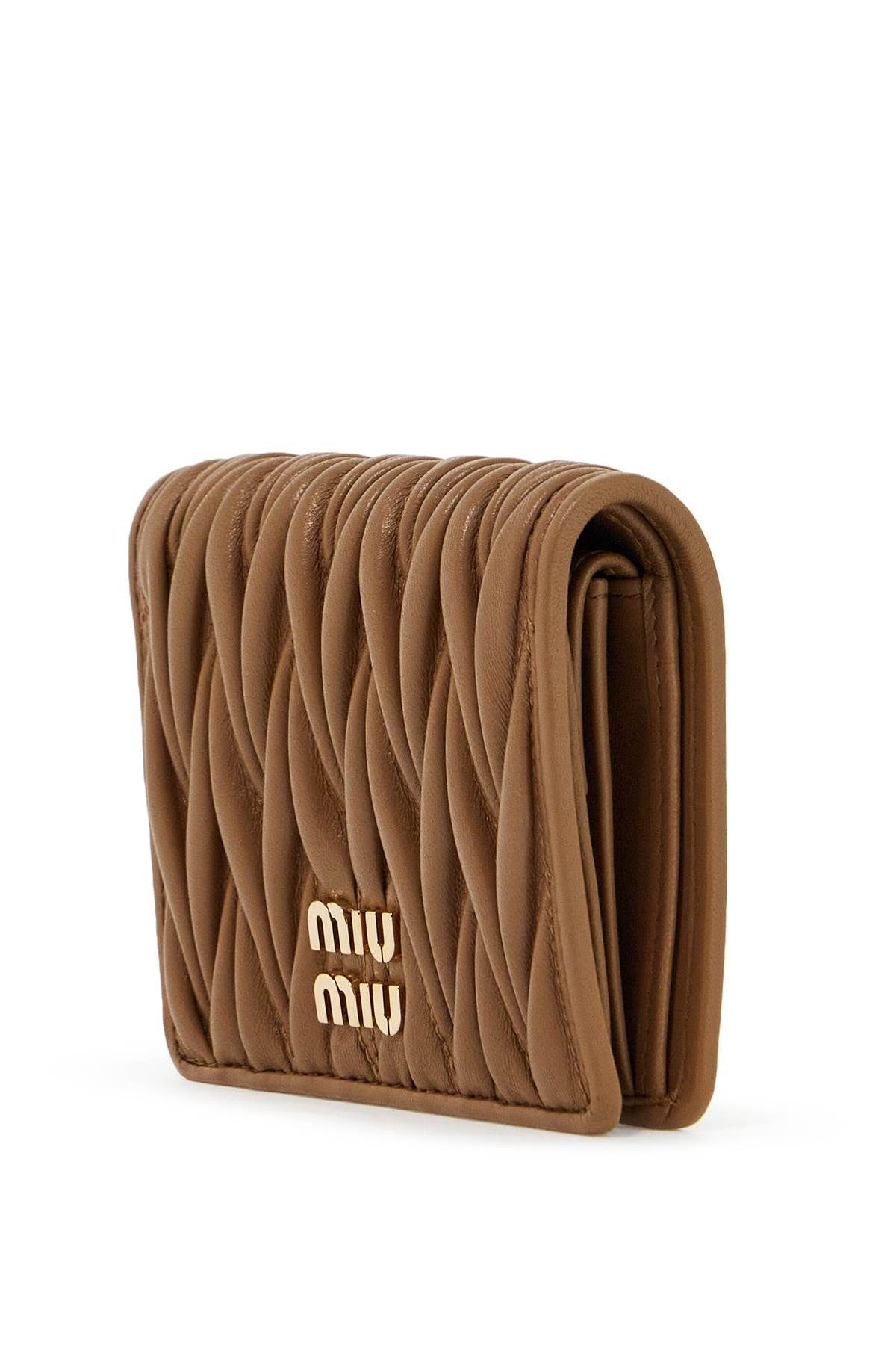 Shop Miu Miu Matelassé Nappa Leather Small Wallet In Brown