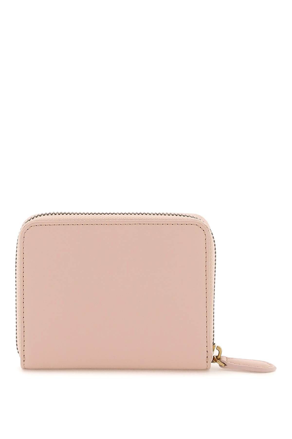 Shop Pinko Leather Zip-around Wallet In Pink