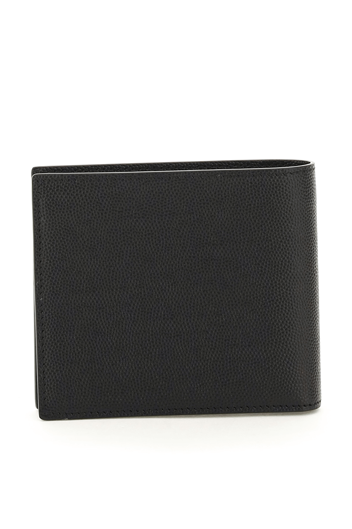 Shop Saint Laurent Leatherf Bifold Wallet In Black