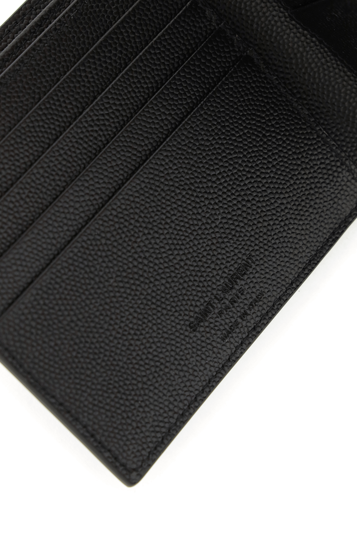 Shop Saint Laurent Leatherf Bifold Wallet In Black