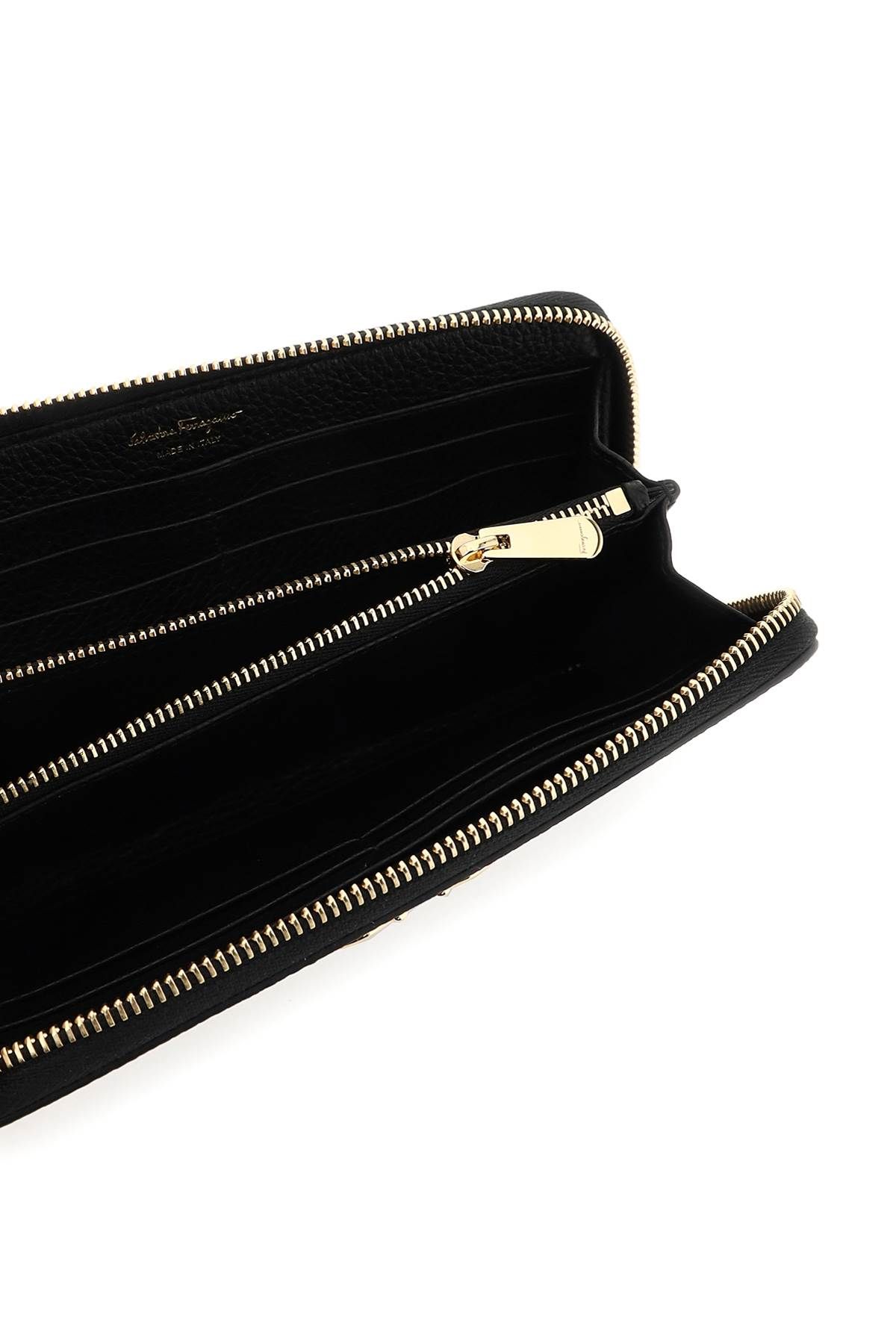 Shop Ferragamo Gancini Continental Wallet In Black