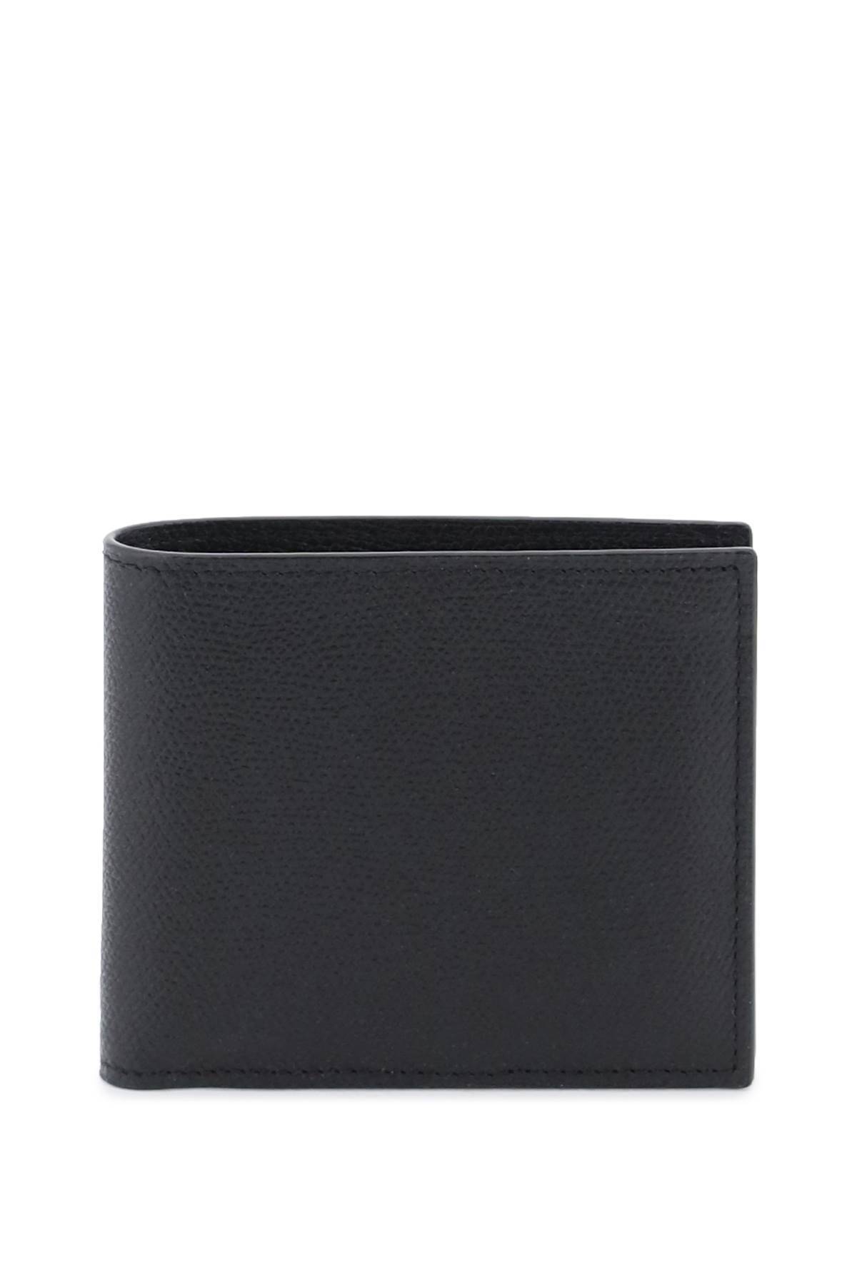Valextra Leather Bifold Wallet In Black