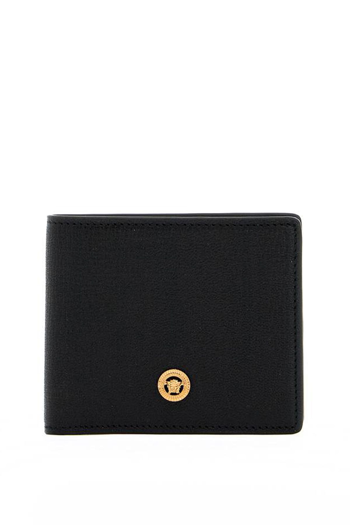 Shop Versace Medusa Biggie Bi-fold Wallet In Black