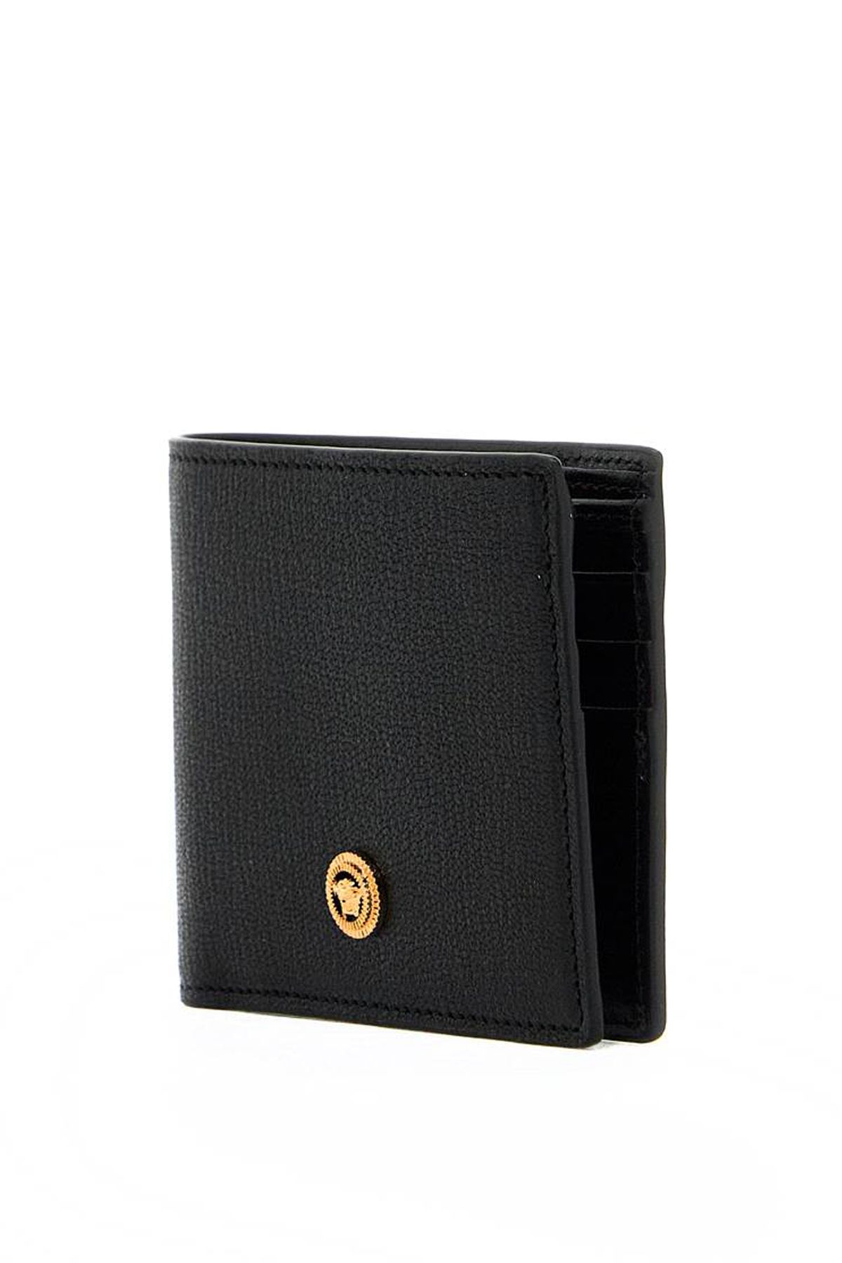 Shop Versace Medusa Biggie Bi-fold Wallet In Black