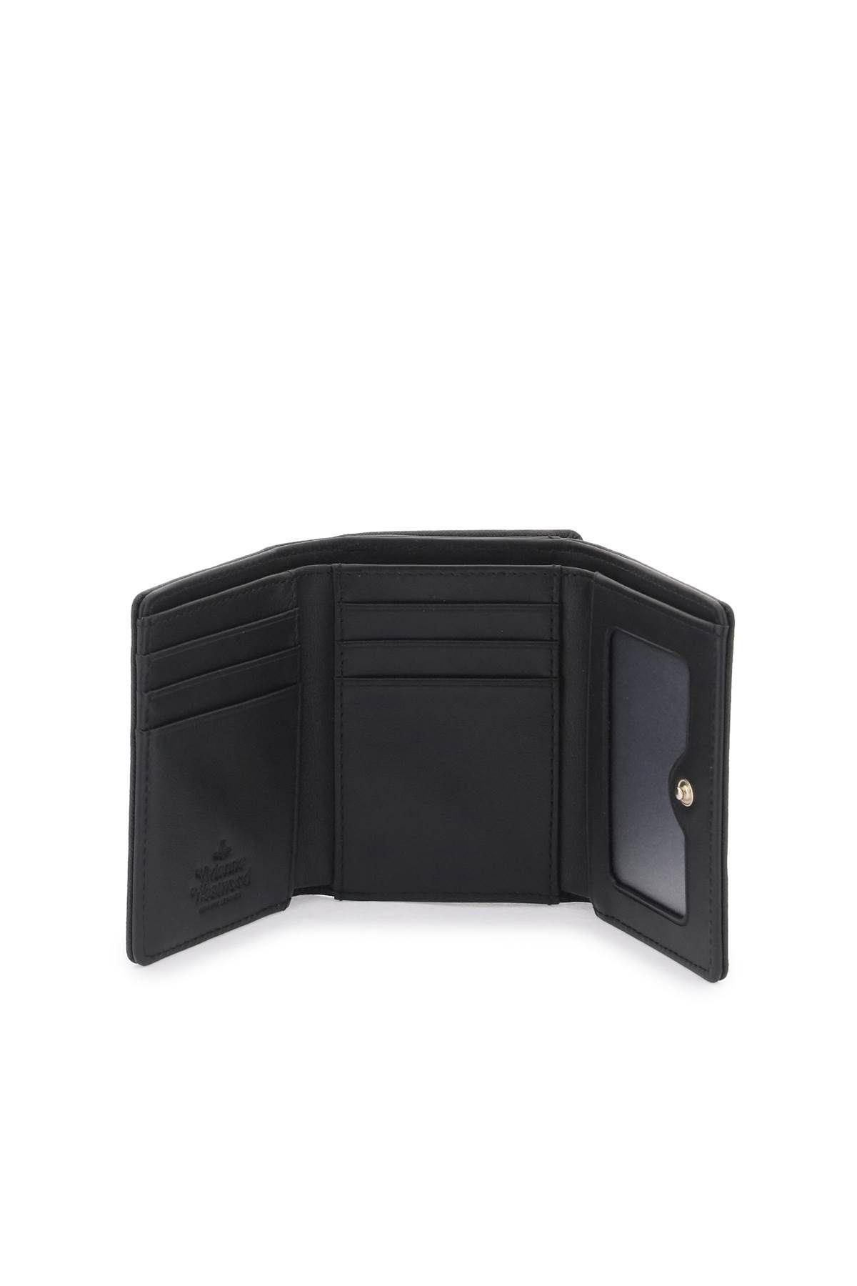 Shop Vivienne Westwood Small Frame Saffiano Wallet In Black