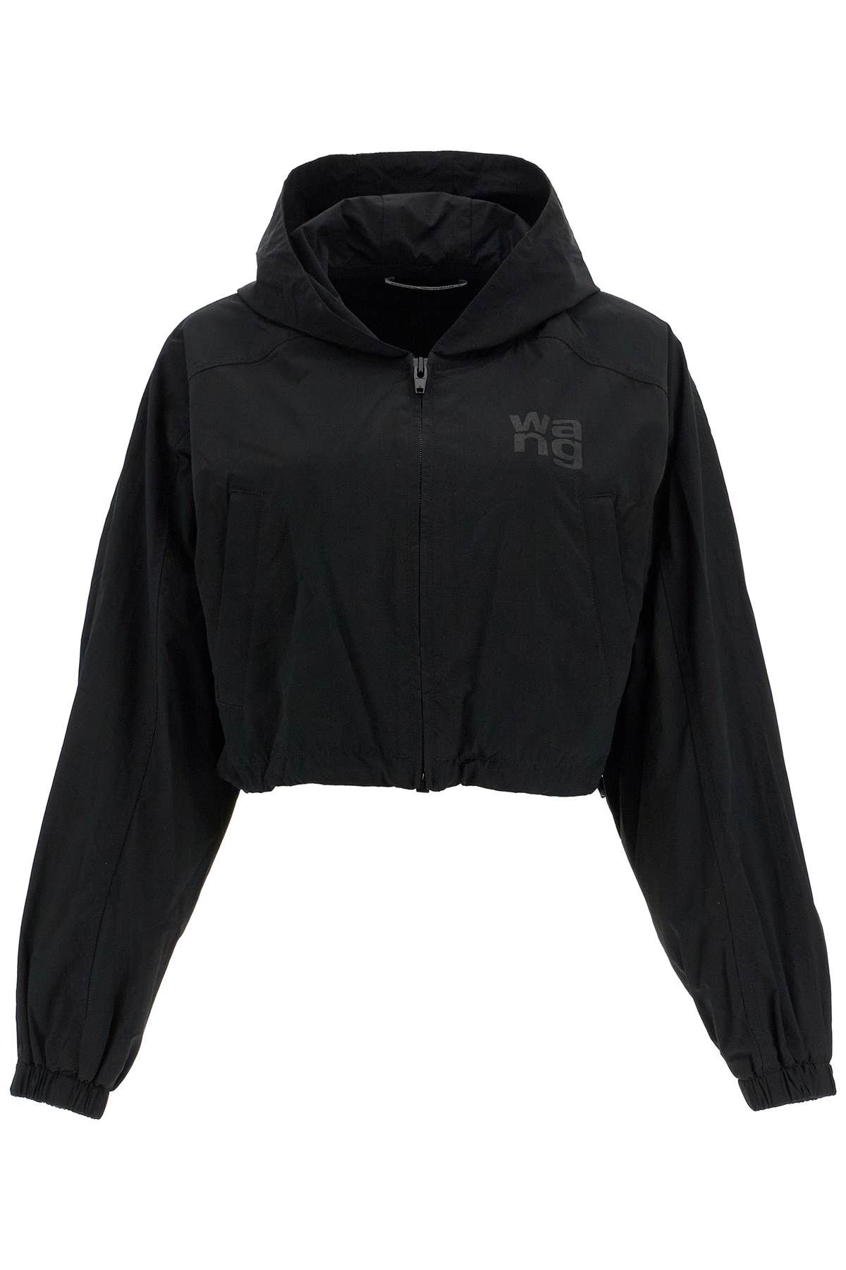 Shop Alexander Wang Cropped Hooded Jacket With In Black