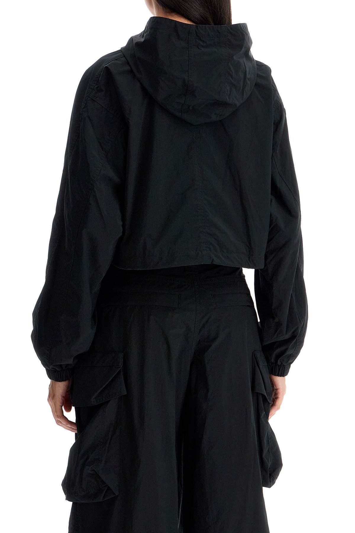 Shop Alexander Wang Cropped Hooded Jacket With In Black