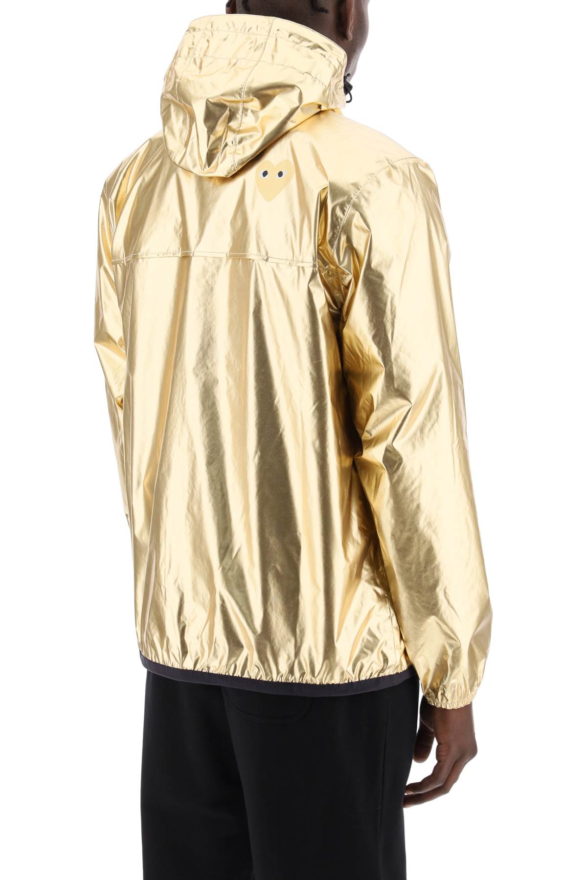 Shop Comme Des Garçons Play X K-way Laminated Ripstop Jacket In Gold