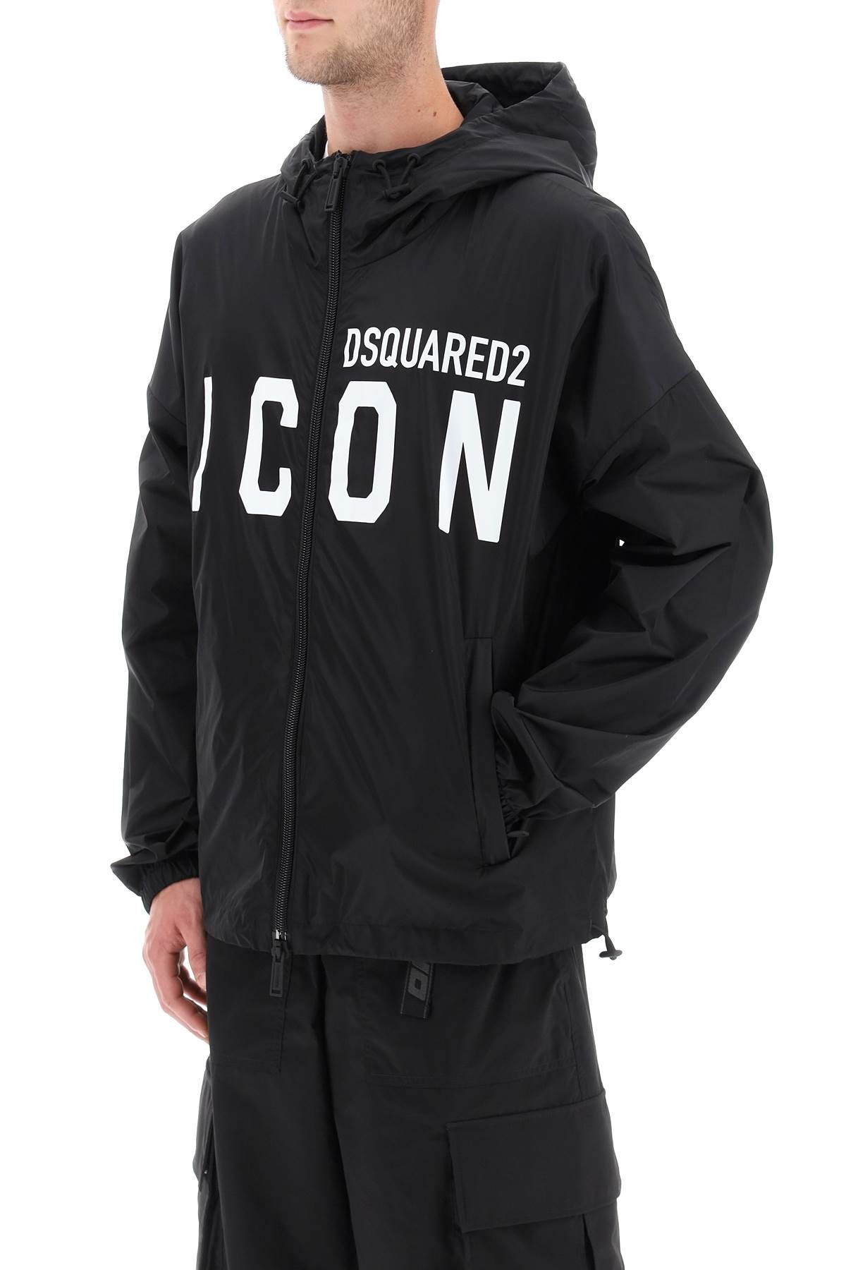 Shop Dsquared2 Be Icon Windbreaker Jacket In White