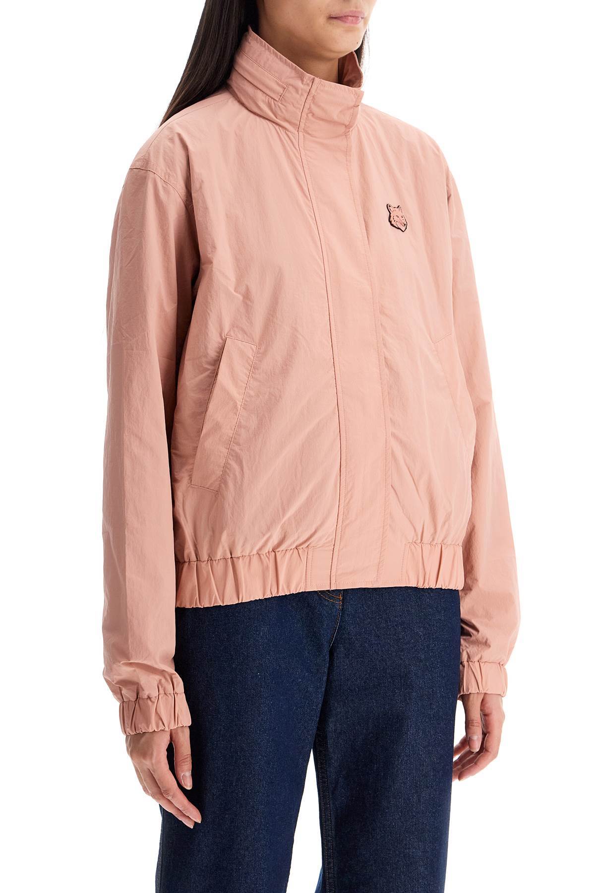 Shop Maison Kitsuné Bold Fox Head Windbreaker Jacket In Pink