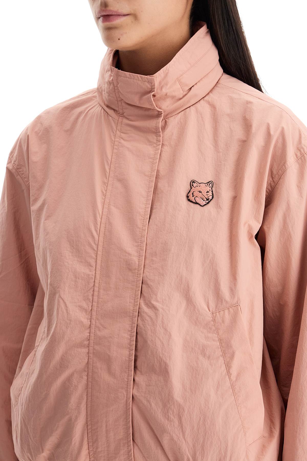 Shop Maison Kitsuné Bold Fox Head Windbreaker Jacket In Pink