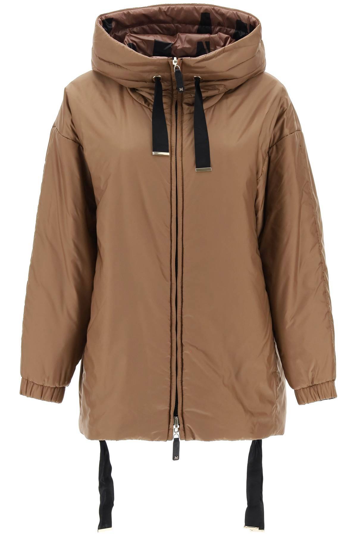 Max Mara The Cube 'greenlo' Reversible Jacket With Cameluxe Padding In Brown,black