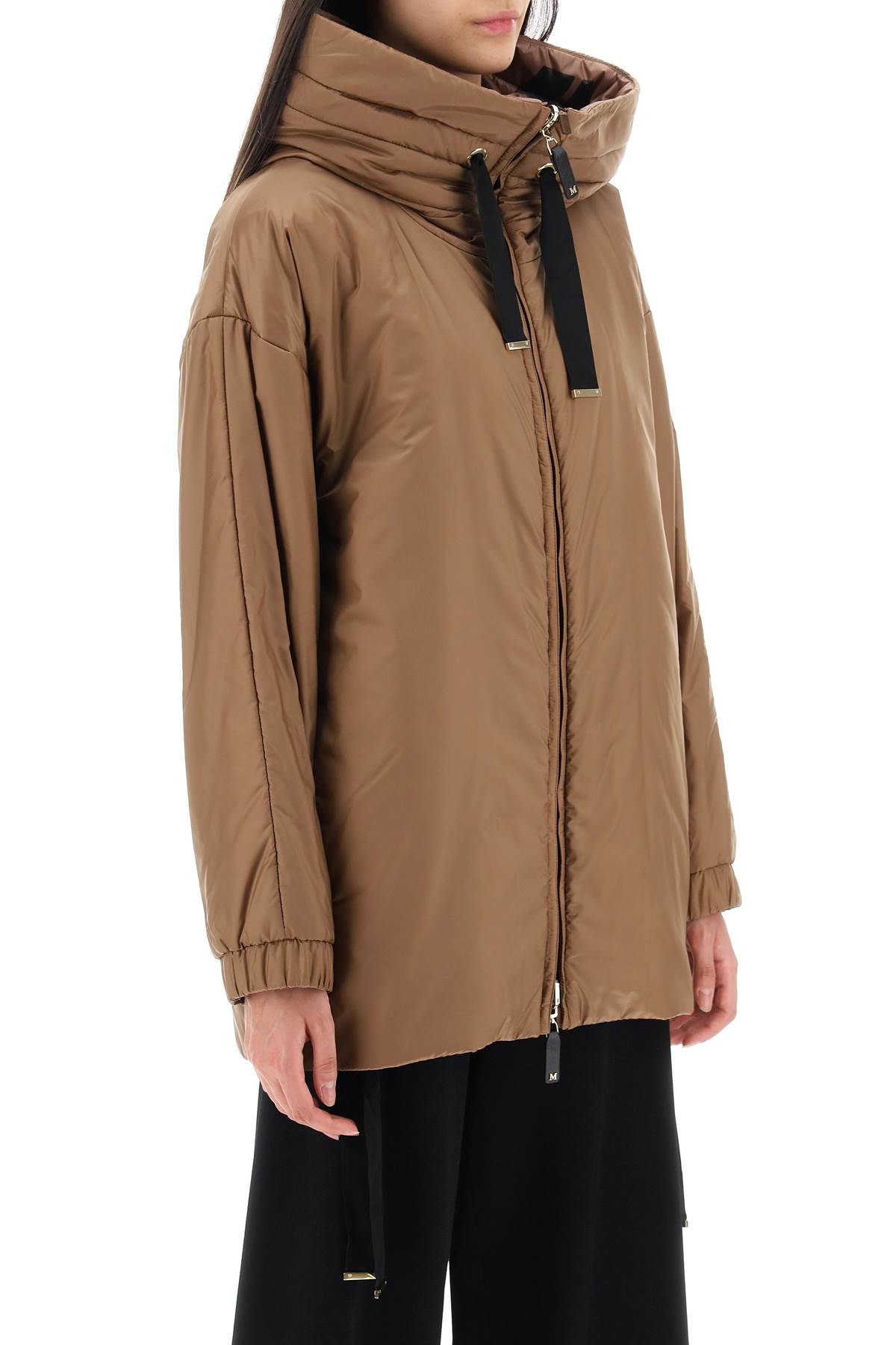 Shop Max Mara The Cube 'greenlo' Reversible Jacket With Cameluxe Padding In Brown,black