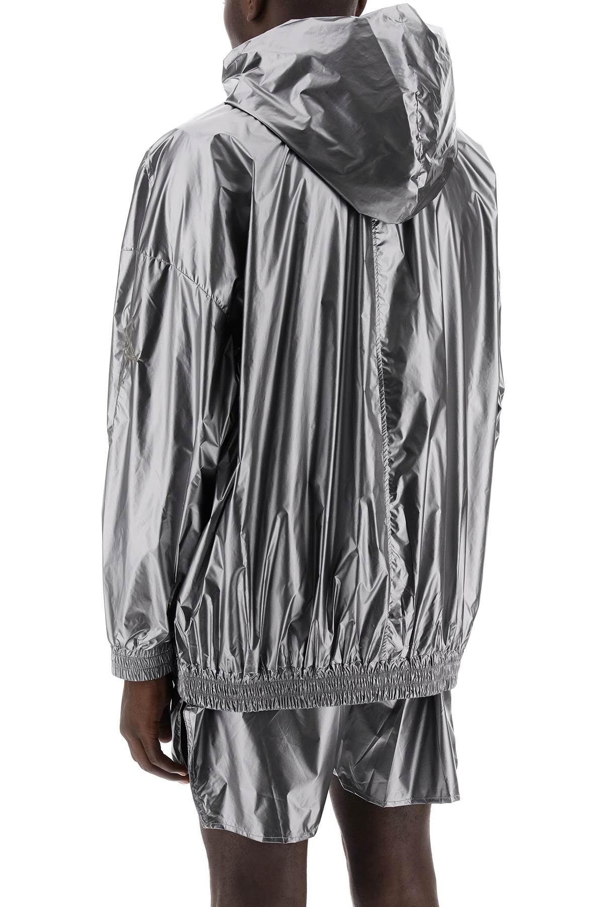 Shop Rick Owens Metallic Jumbo Jacket By Jason  And In Silver