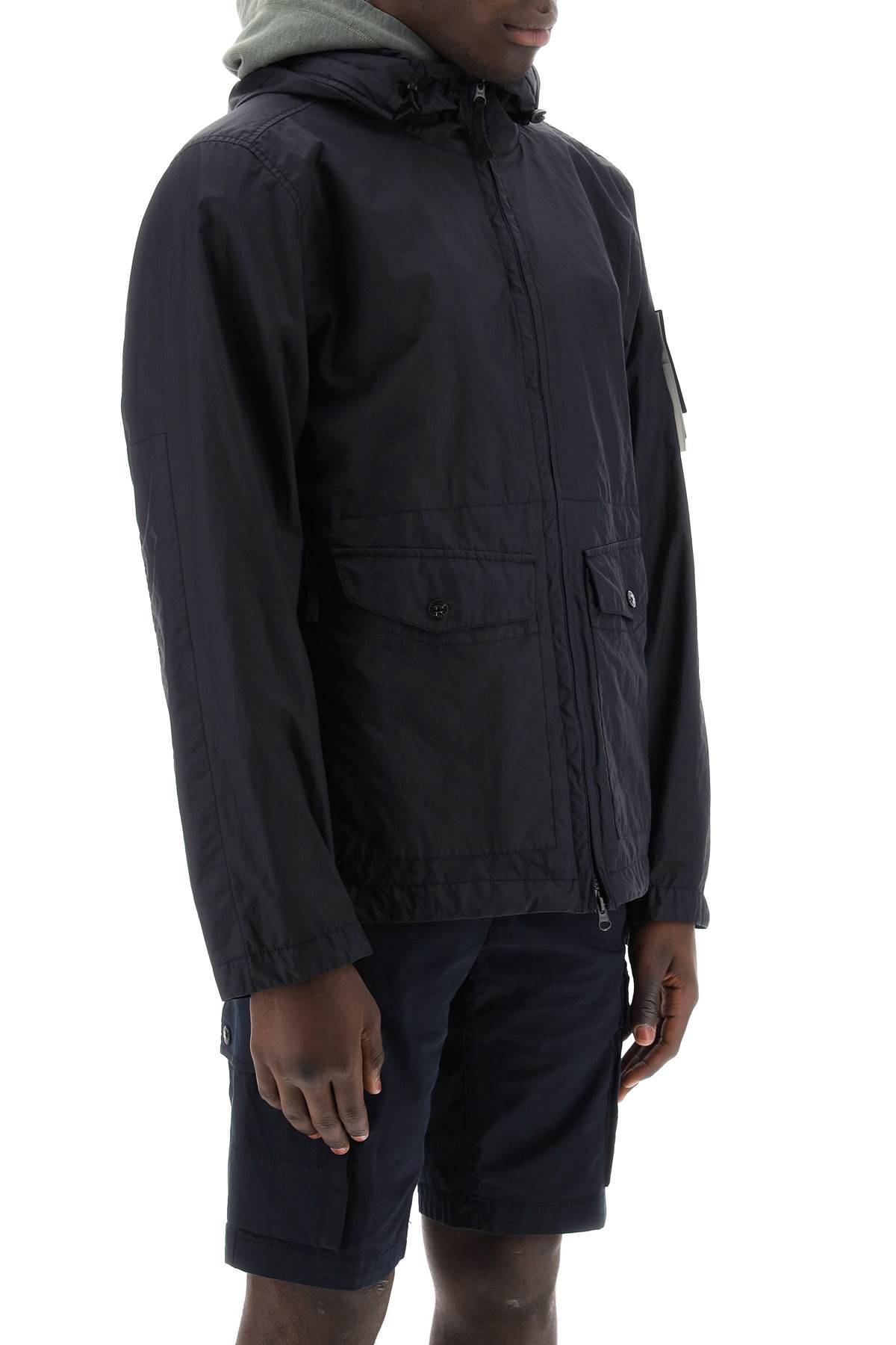 Shop Stone Island Membrana 3l Tc Hooded Jacket In Blue