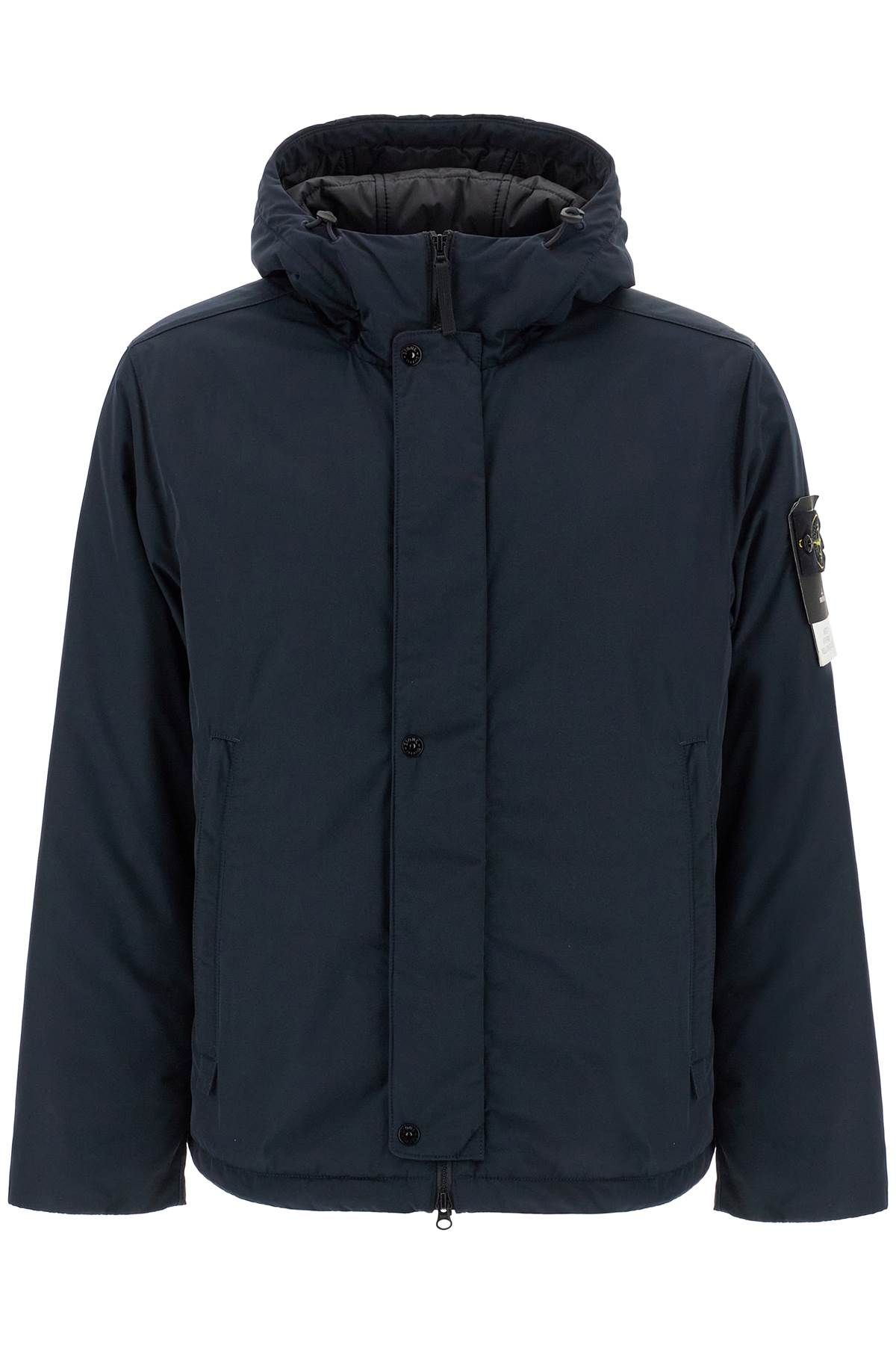 Shop Stone Island Hooded Micro Twill Jacket In Blue