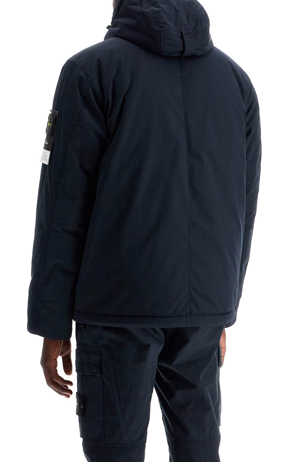 Shop Stone Island Hooded Micro Twill Jacket In Blue