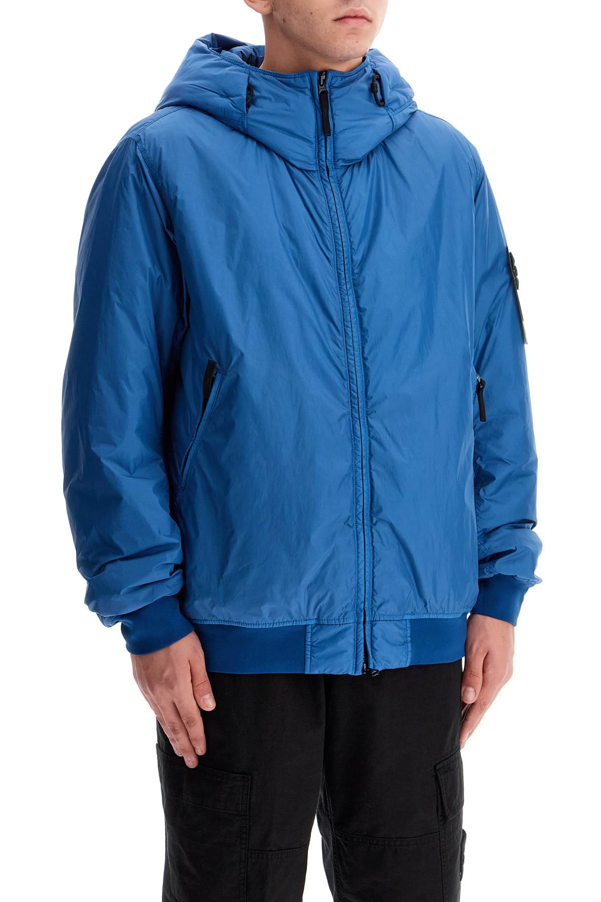 Shop Stone Island Padded Jacket With Prima In Blue