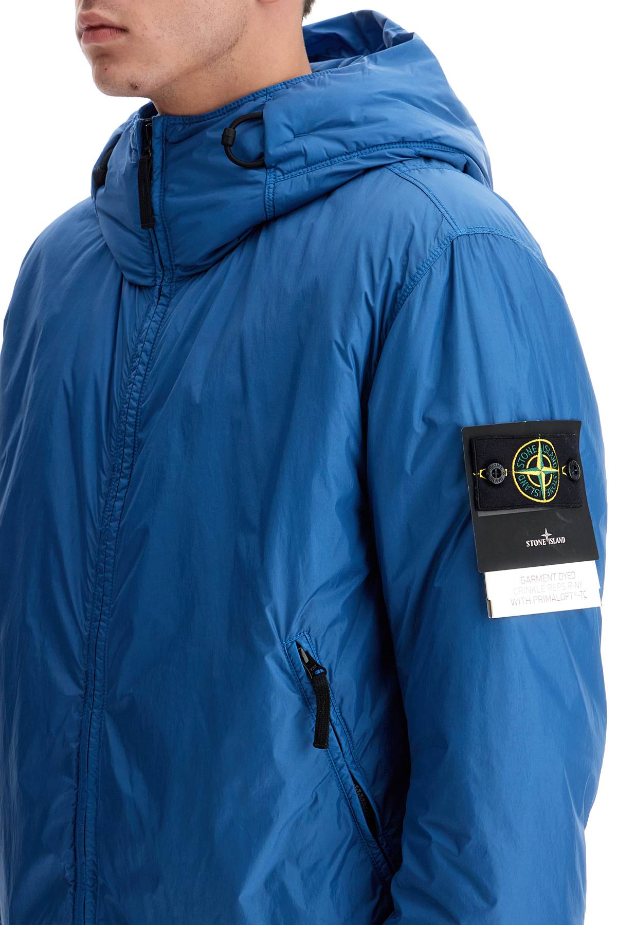 Shop Stone Island Padded Jacket With Prima In Blue