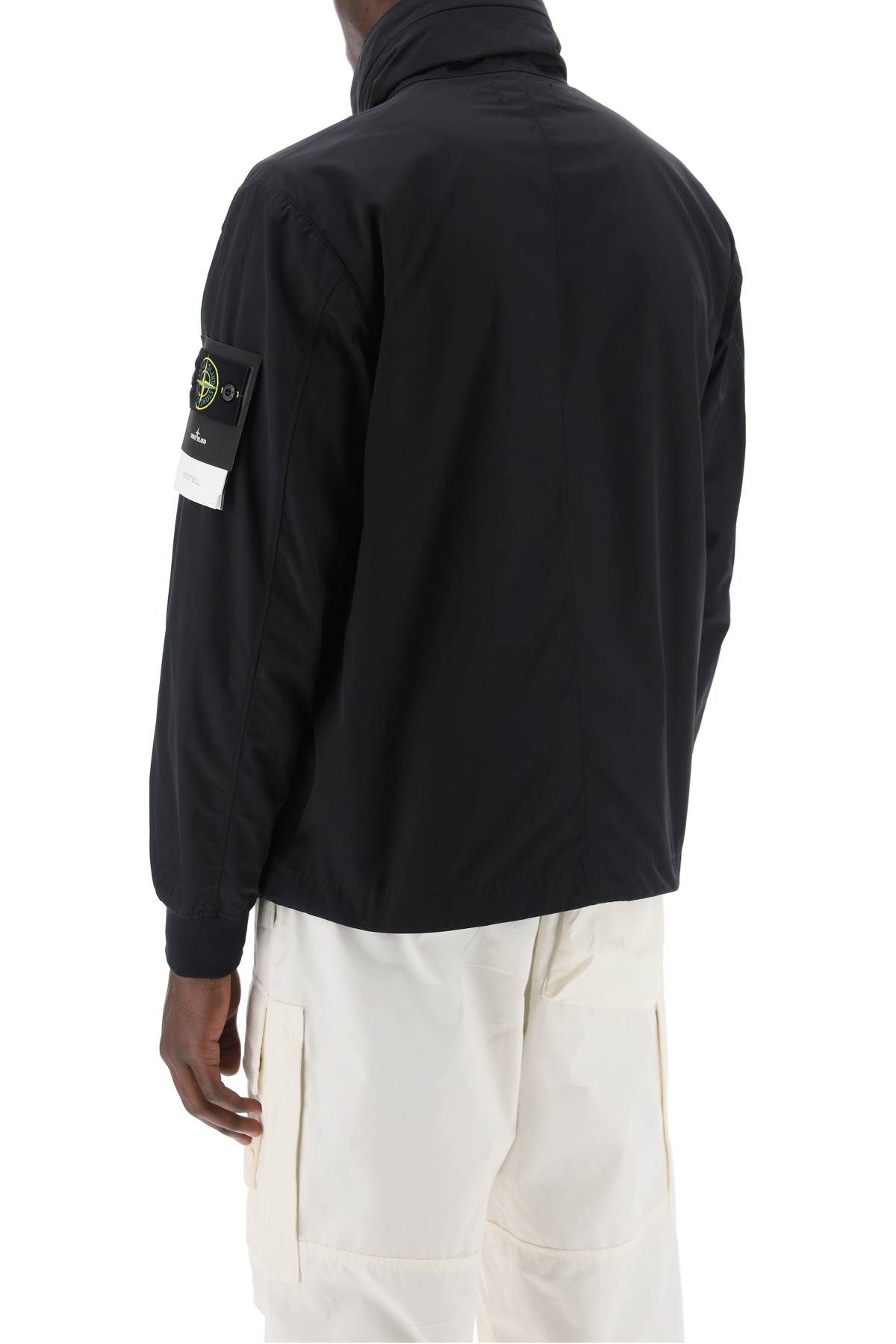 Shop Stone Island Micro Twill Jacket With Extractable Hood In Black